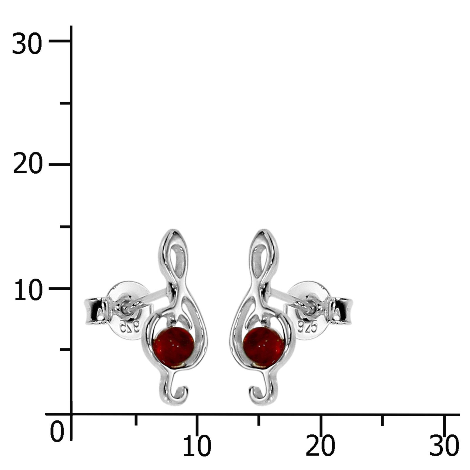 OSTSEE-SCHMUCK Paar Ohrstecker Ostsee-Schmuck Ohrstecker Notenschlüssel (2-tlg)