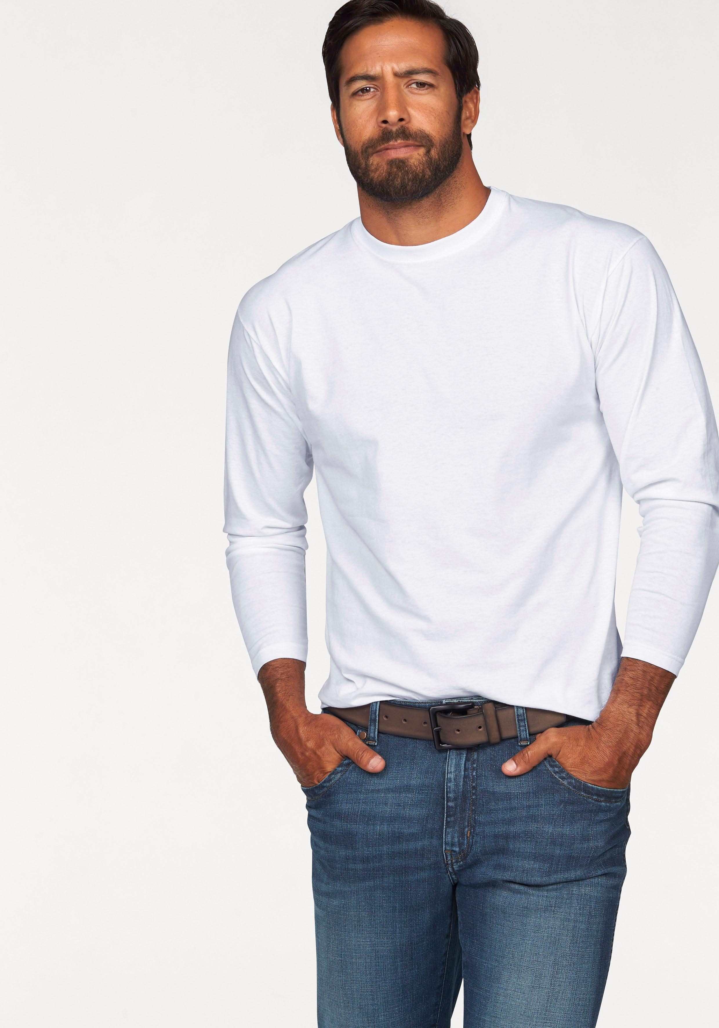 Fruit of the Loom Langarmshirt (Packung, 2-tlg) aus reiner Baumwolle, 2-er günstig online kaufen