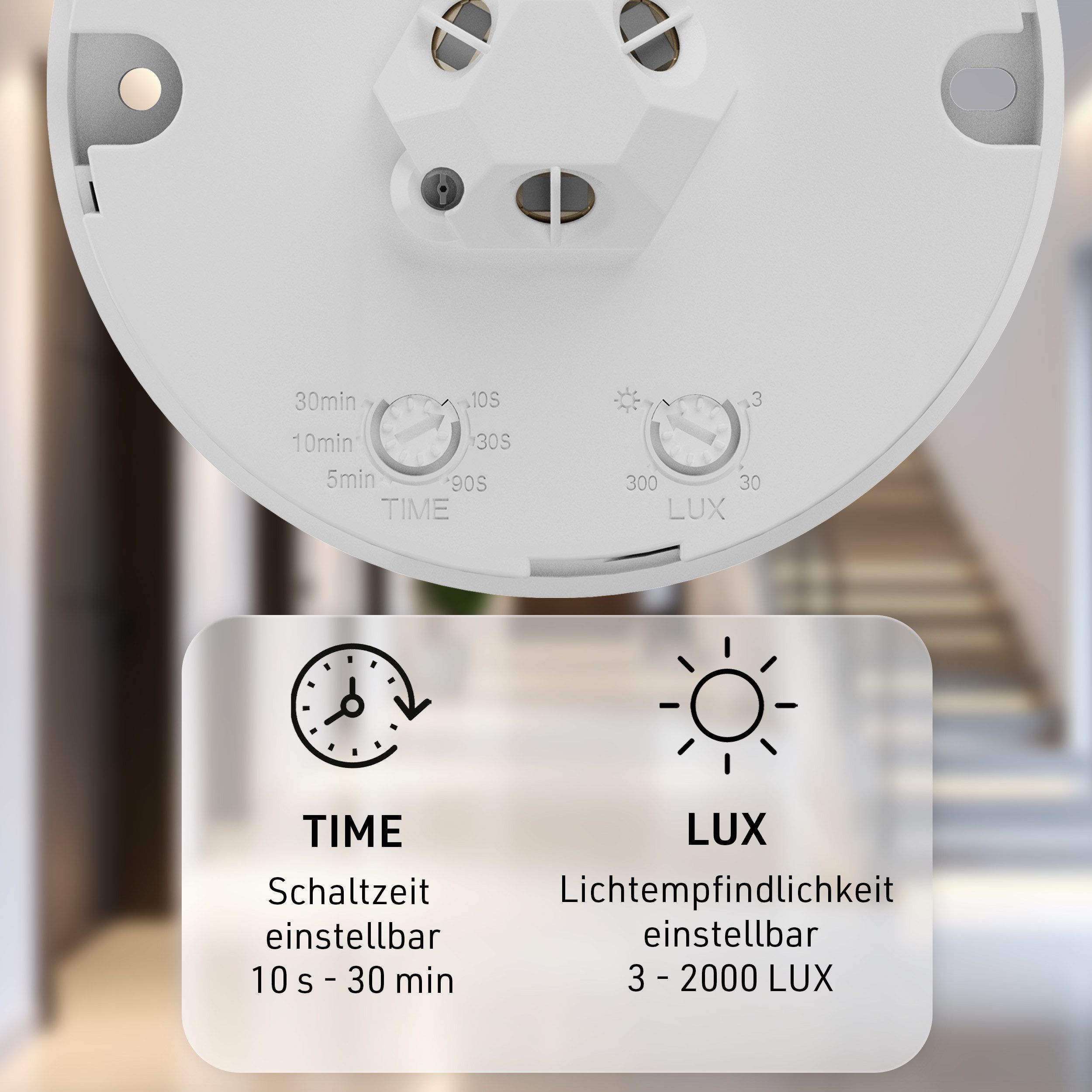 Oktaplex motion Bewegungsmelder Jim Bewegungsmelder Decke PIR Sensor 360 Grad 10 m Aufputz, (2-St), Innen Bewegungsmelder LED geeignet weiß – Bild 4 von 5