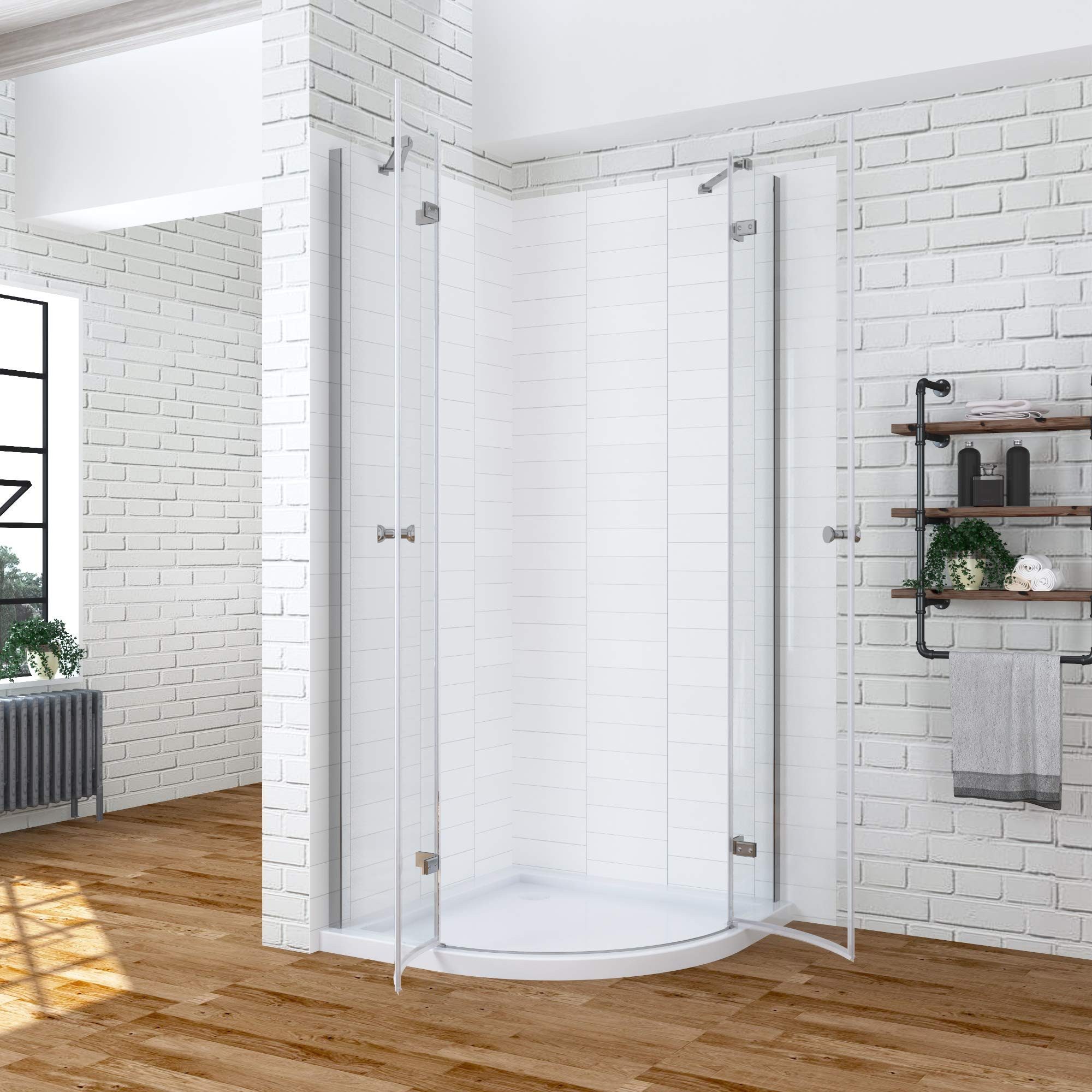 AQUABATOS Runddusche Viertelkreis Duschkabine Runddusche 80x80x195 cm 90x90 günstig online kaufen