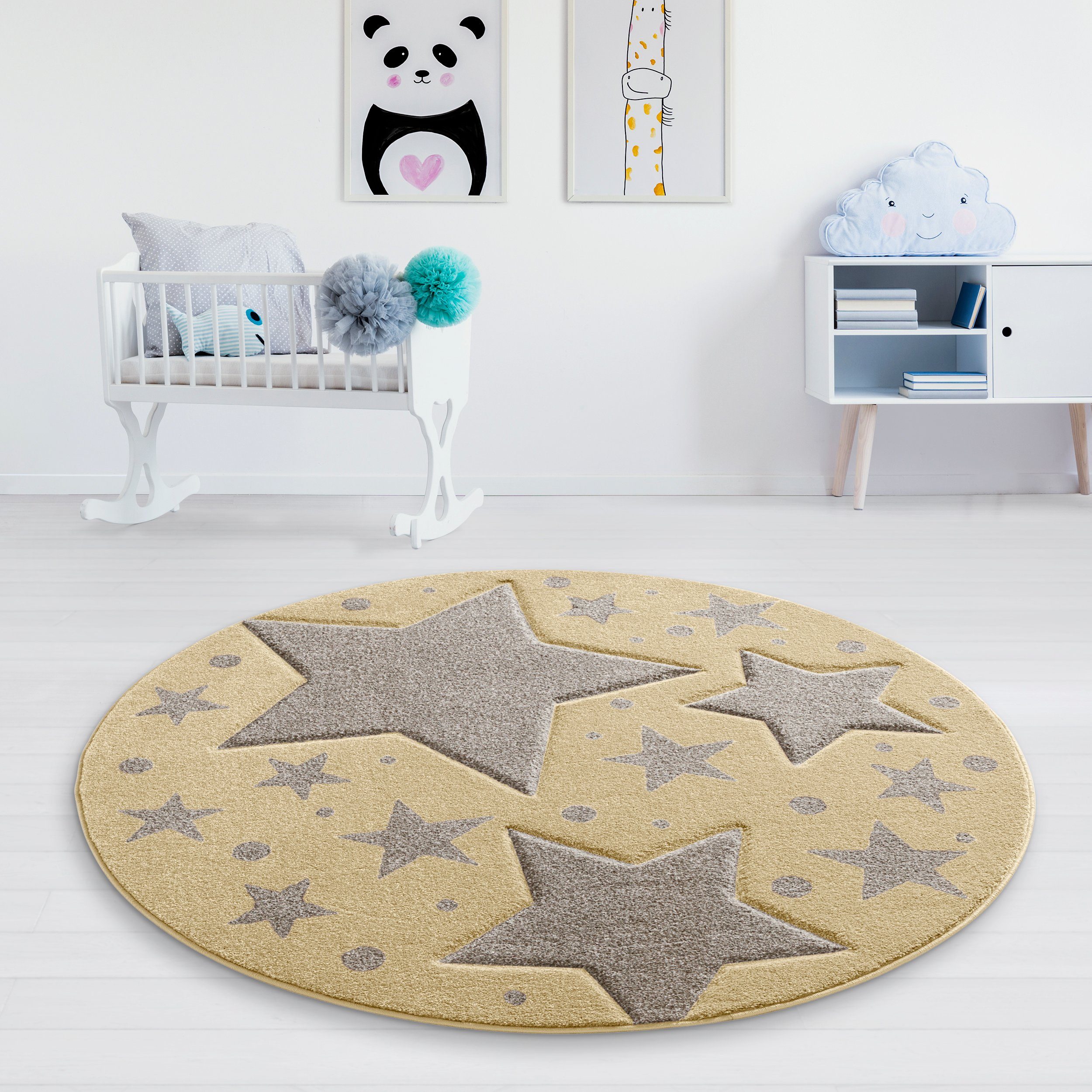TaraCarpet Kinderteppich Tara Kids Sterne uni, günstig online kaufen