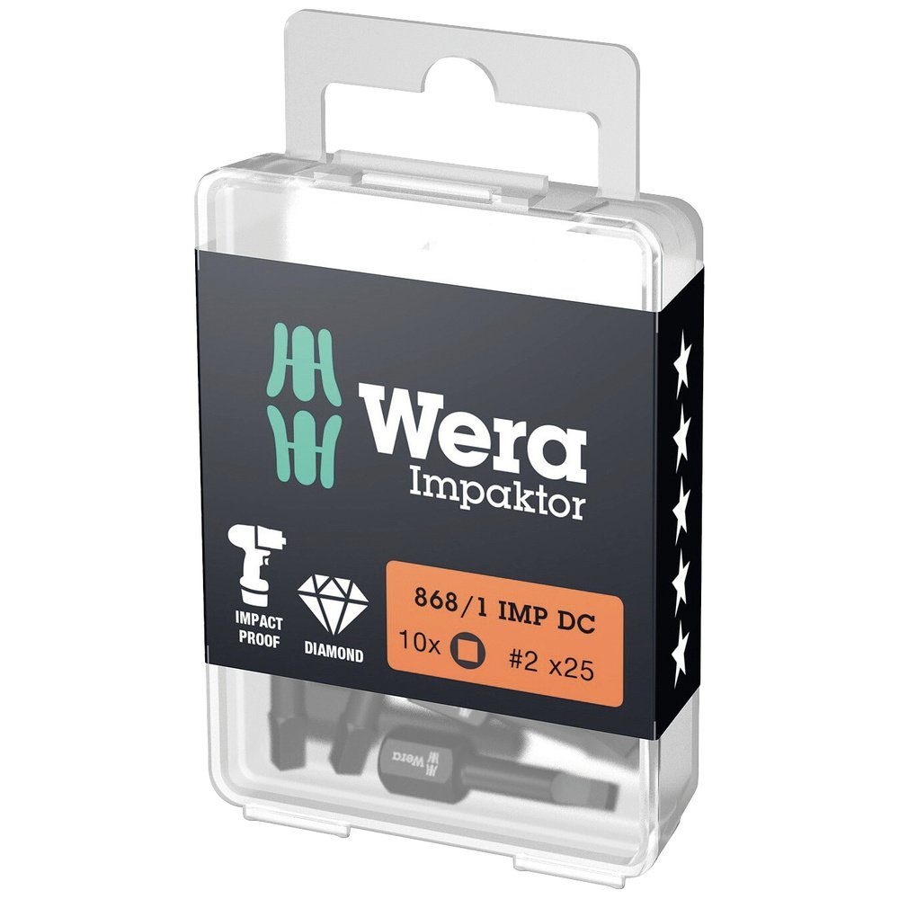 St. Wera 6.3 Bit-Set 10 Wera 3 Vierkant-Bit D