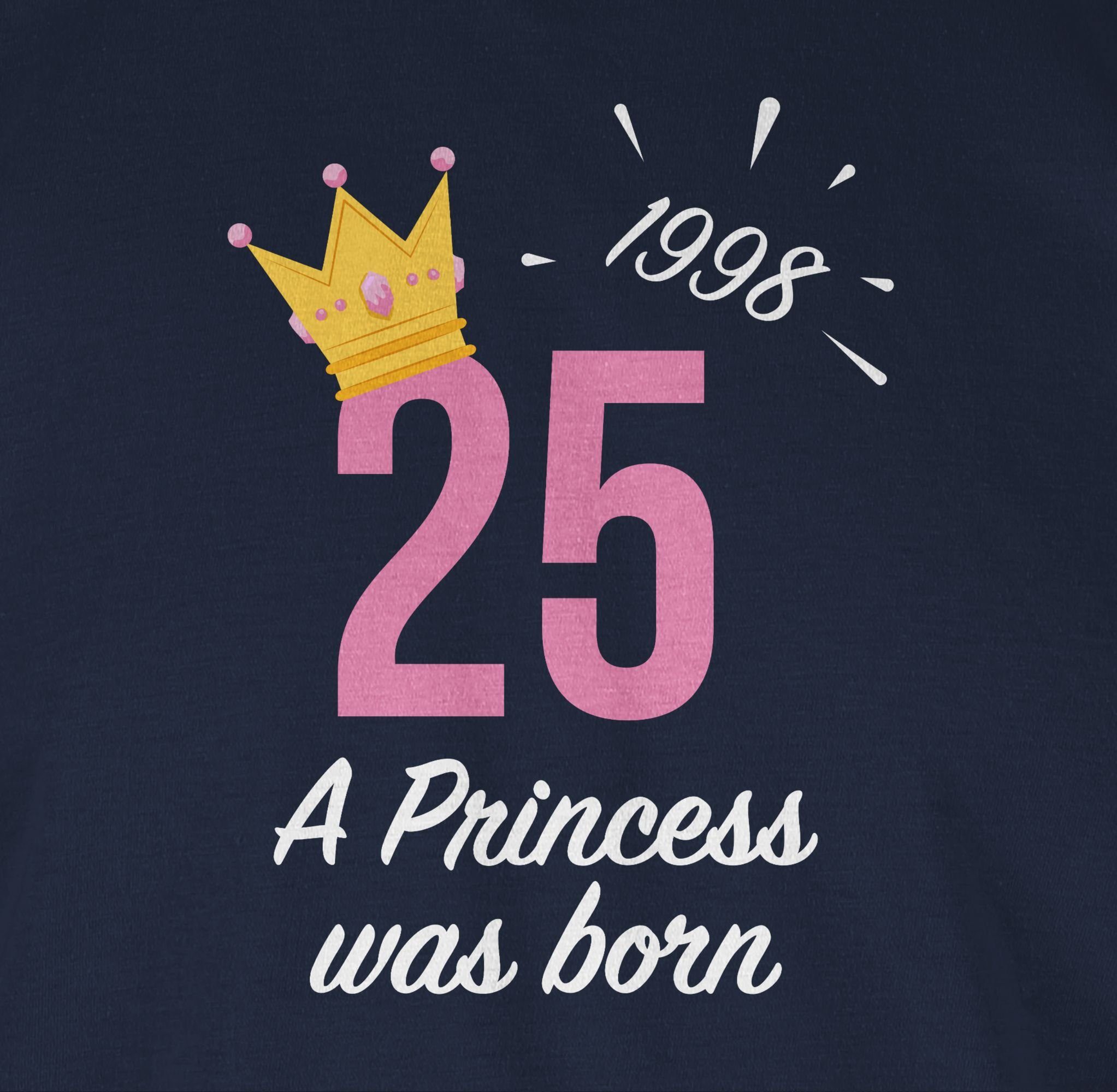 Blau Shirtracer Princess Geburtstag 2 25. Navy Mädchen Fünfundzwanzigster T-Shirt 1998