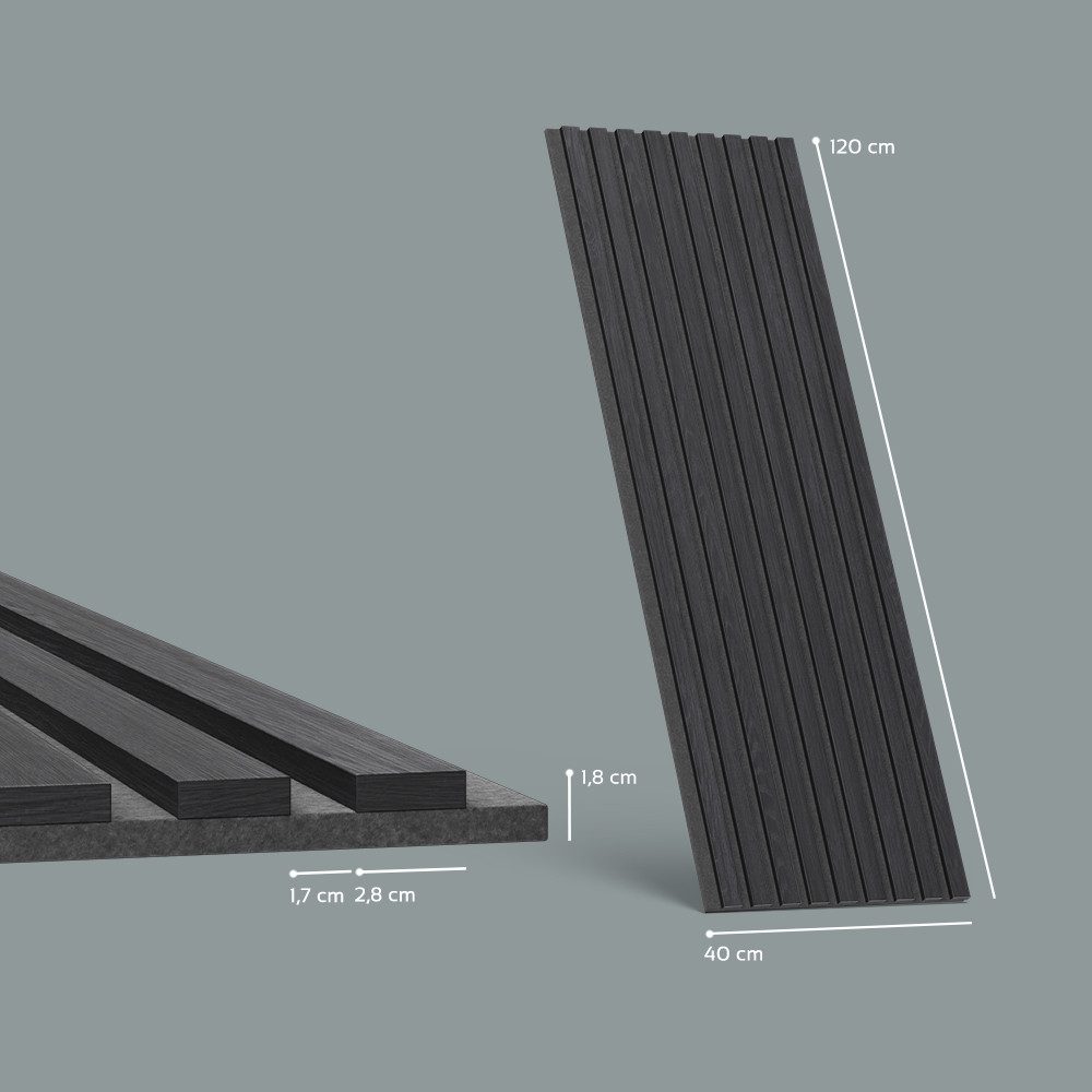 Livinity® Wandpaneel Grivola, Schwarz, 12 Stück, (1-tlg)