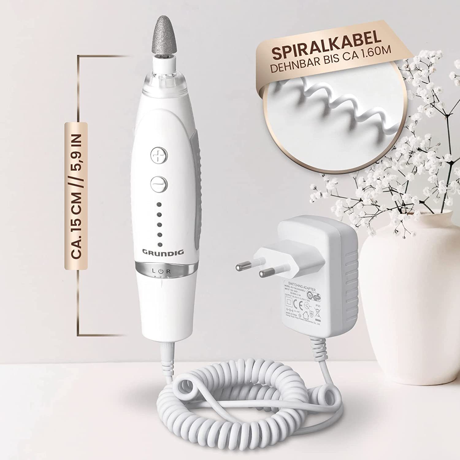 Grundig Maniküre-Pediküre-Set Maniküre Set elektrisch Pediküre + 17 tlg Zubehör, mit Aufbewahrungsetui, inkl. 17 Aufsätzen