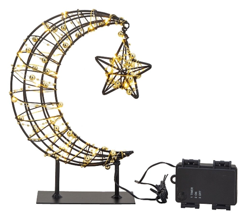 Mel-O-Design LED Dekoobjekt XXL LunaStar LED Outdoor Leuchte - Deko Mond mit Stern, LED fest integriert