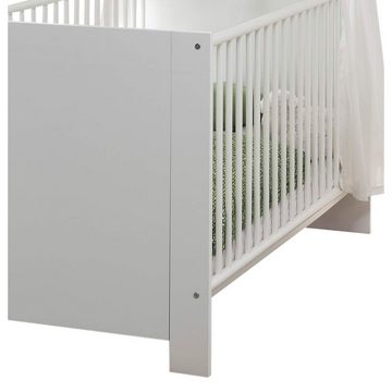 Lomadox Babyzimmer-Komplettset OLBIA-19, (5-tlg), Babyzimmer Set inkl. Gitterbett in weiß