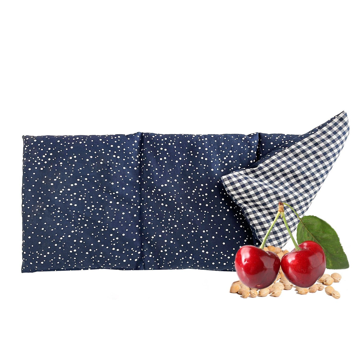 Dr. Berger Kirschkernkissen Dr. Berger 3-Kammer-Kirschkernkissen Tupfendruck Blau 50 x 20 cm