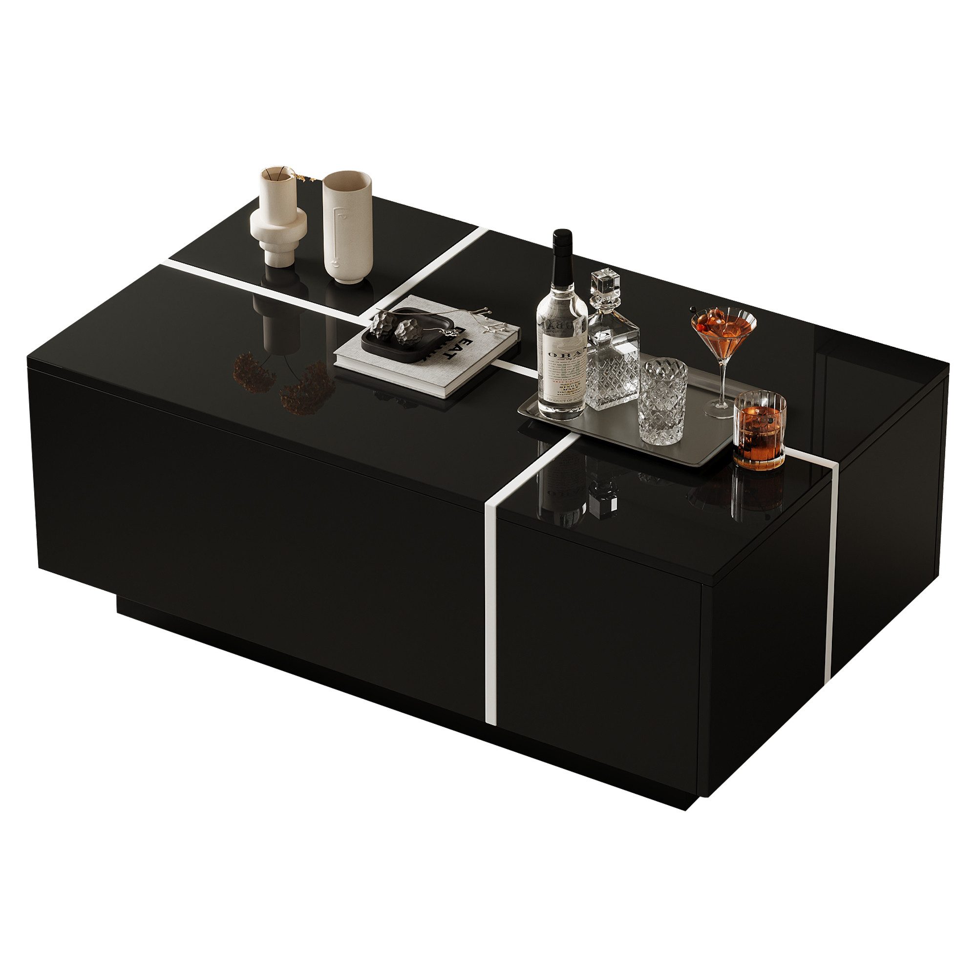 BlingBin Couchtisch Beistelltisch Wohnzimmertisch mit verschiebbare Tischpl günstig online kaufen