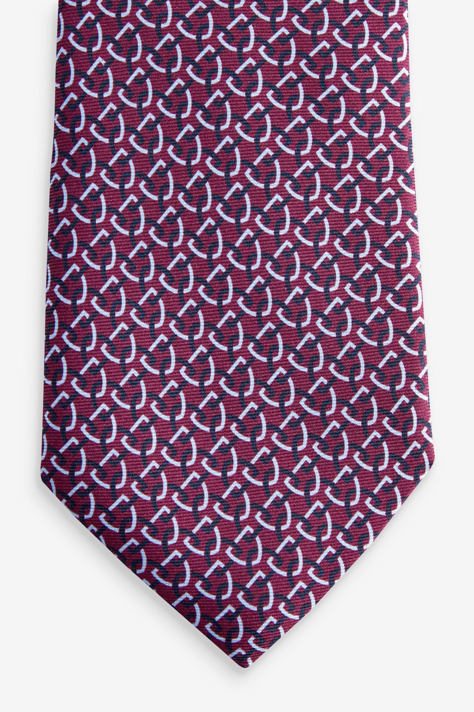 (1-St) hergestellt Signature-Krawatte, Italien in Krawatte Next Geometric Red