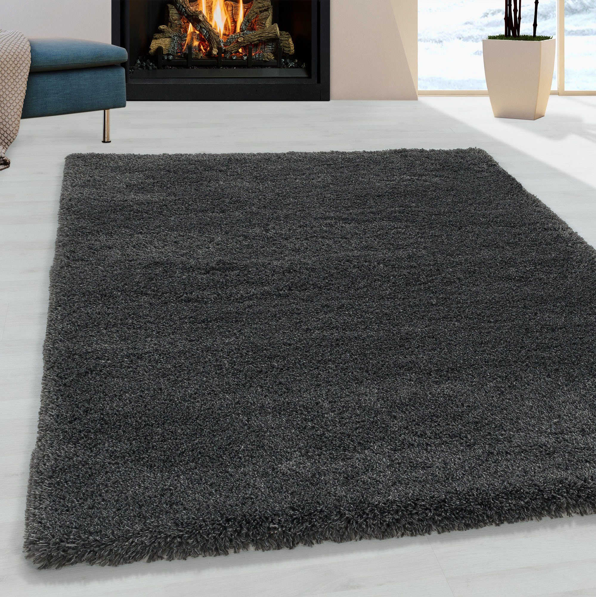Ayyildiz Teppiche Hochflor-Teppich FLUFFY 3500, auch als Läufer und in Rund, rechteckig, Höhe: 50 mm, Langflor, Shaggy, uni, robust, Wohnzimmer