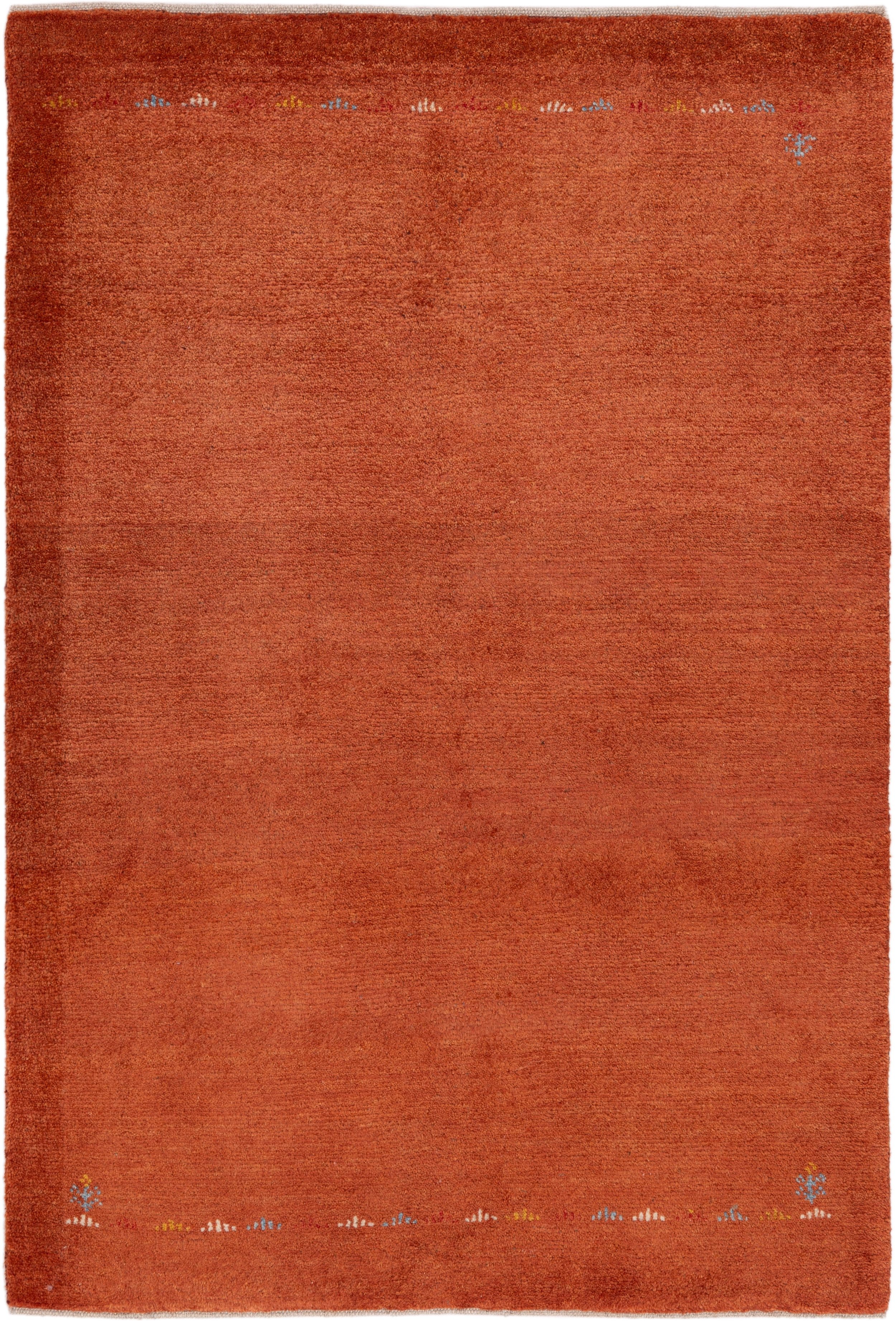 CABBEL Wollteppich Premium Perser Gabbeh Teppich Gold 105x154 cm, Rechteckig, Höhe: 20 mm, Handgeknüpftes Unikat aus 100% Wolle – langlebig und natürlich