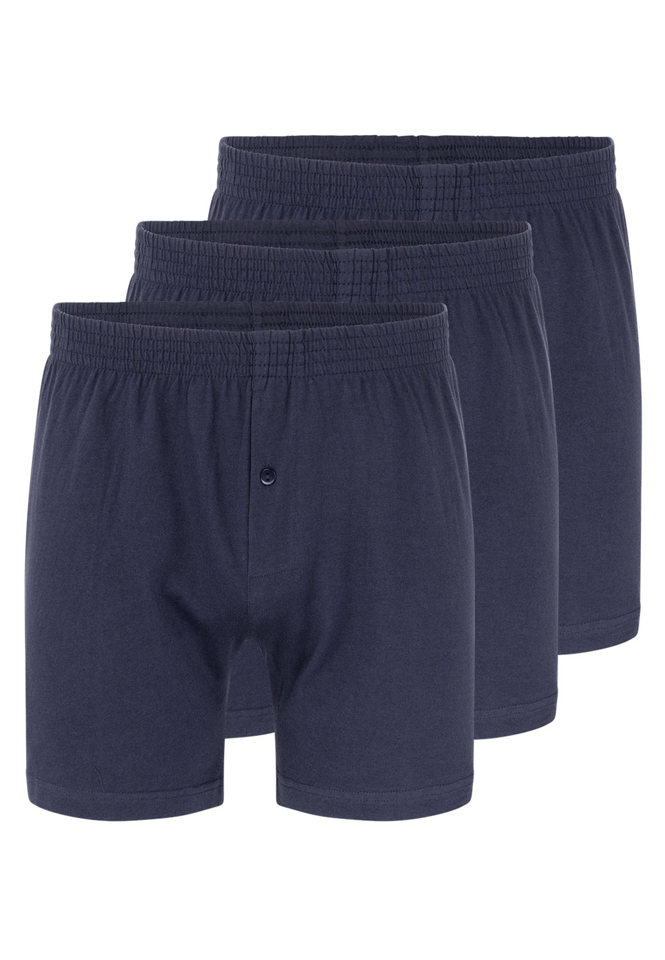 Almonu Boxershorts 3er Pack Organic Cotton (Spar-Set, 3-St) Boxershorts - Baumwolle - Mit Eingriff - Atmungsaktiv Navy | Boxer weit