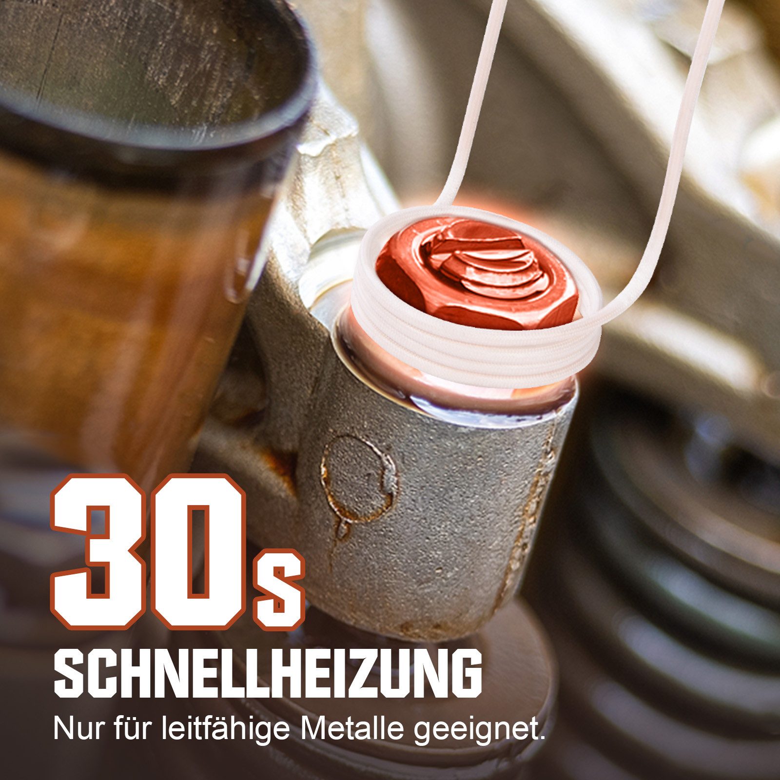 XERSEK Induktionsheizgerät 1100W Magnetische Induktionsheizgerät mit 8 Heizspulen, lammenfreies Induktionsheizgerät für Kfz-Werkstätten – Bild 4 von 5