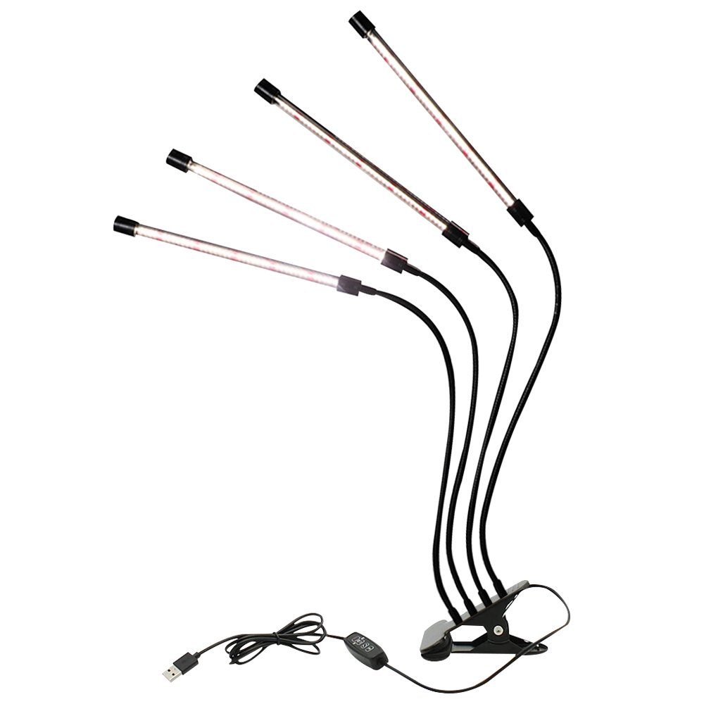 2/3/4 LED, Kopf,Vollspektrum,Clip-On,USB,für Gemüse Pflanzenwachstumslicht Blumen Tageslichtweiß, Rosnek Rot, Pflanzen, Pflanzenlampe