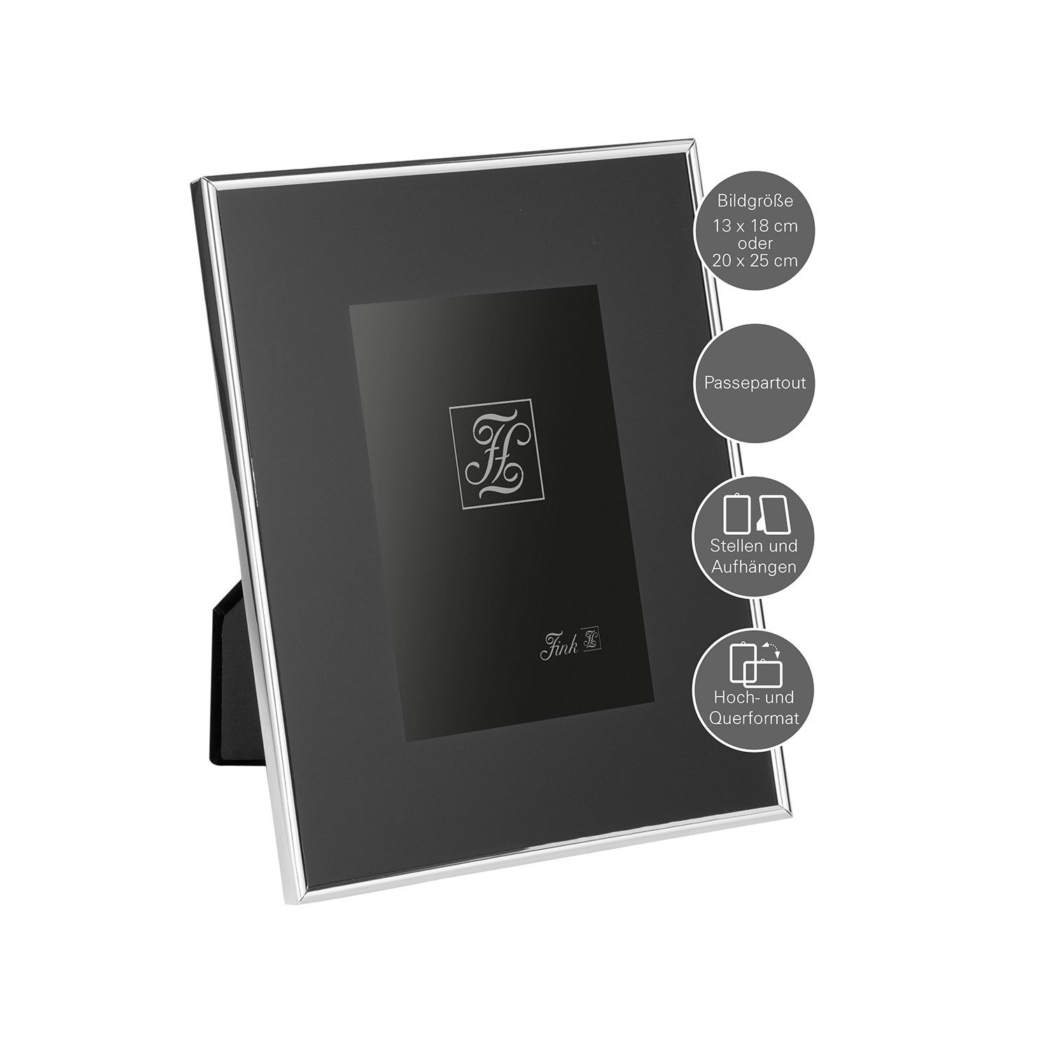 Fink Bilderrahmen SORA Bilderrahmen 13x18 cm - schwarz/silber - Glas/Metall günstig online kaufen