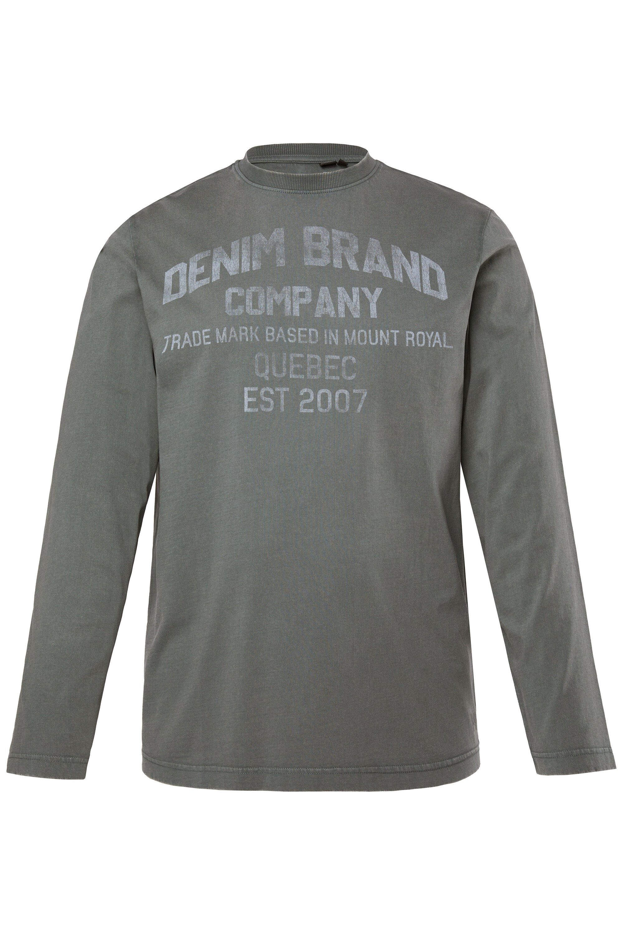 Men Plus T-Shirt Men+ Langarmshirt Brustprint Vintage Look bis 8 XL günstig online kaufen