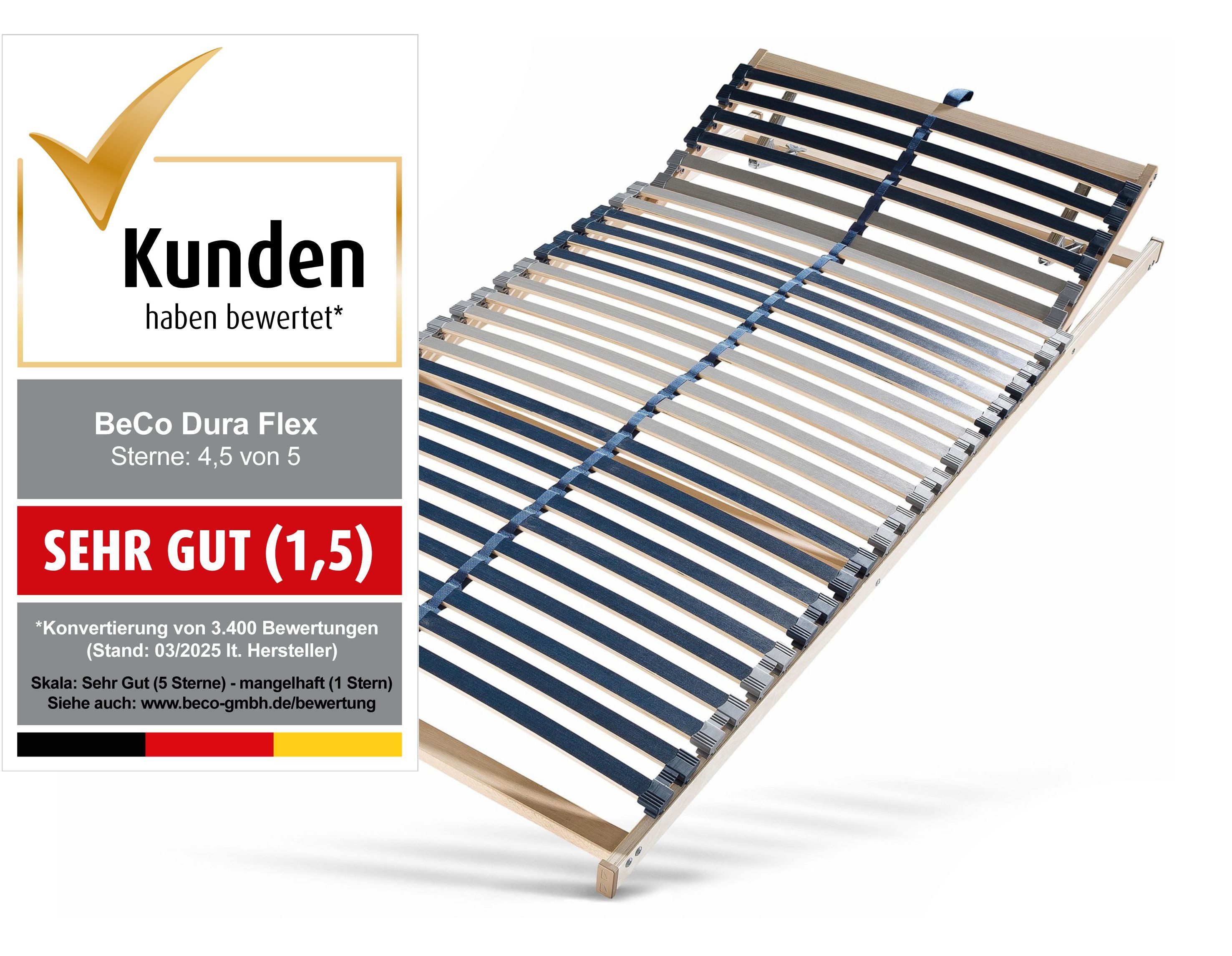 Lattenrost Dura Flex LR-K, Beco, Kopfteil manuell verstellbar, Fußteil nich günstig online kaufen