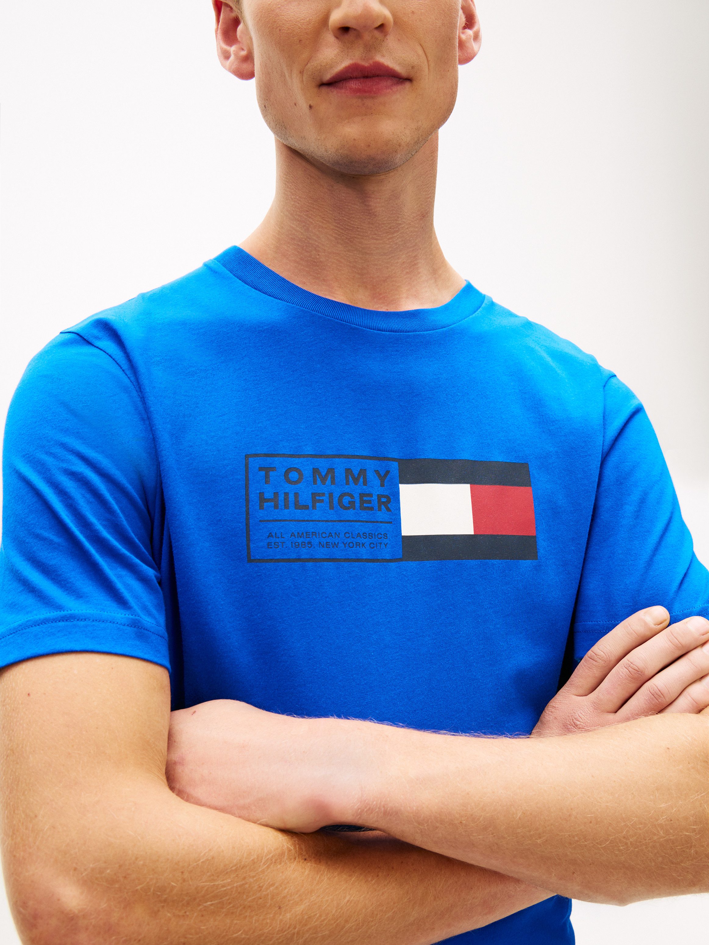 Tommy Hilfiger T-Shirt BRAND LOVE TEXT BOX regular fit, gerippter Rundhals günstig online kaufen