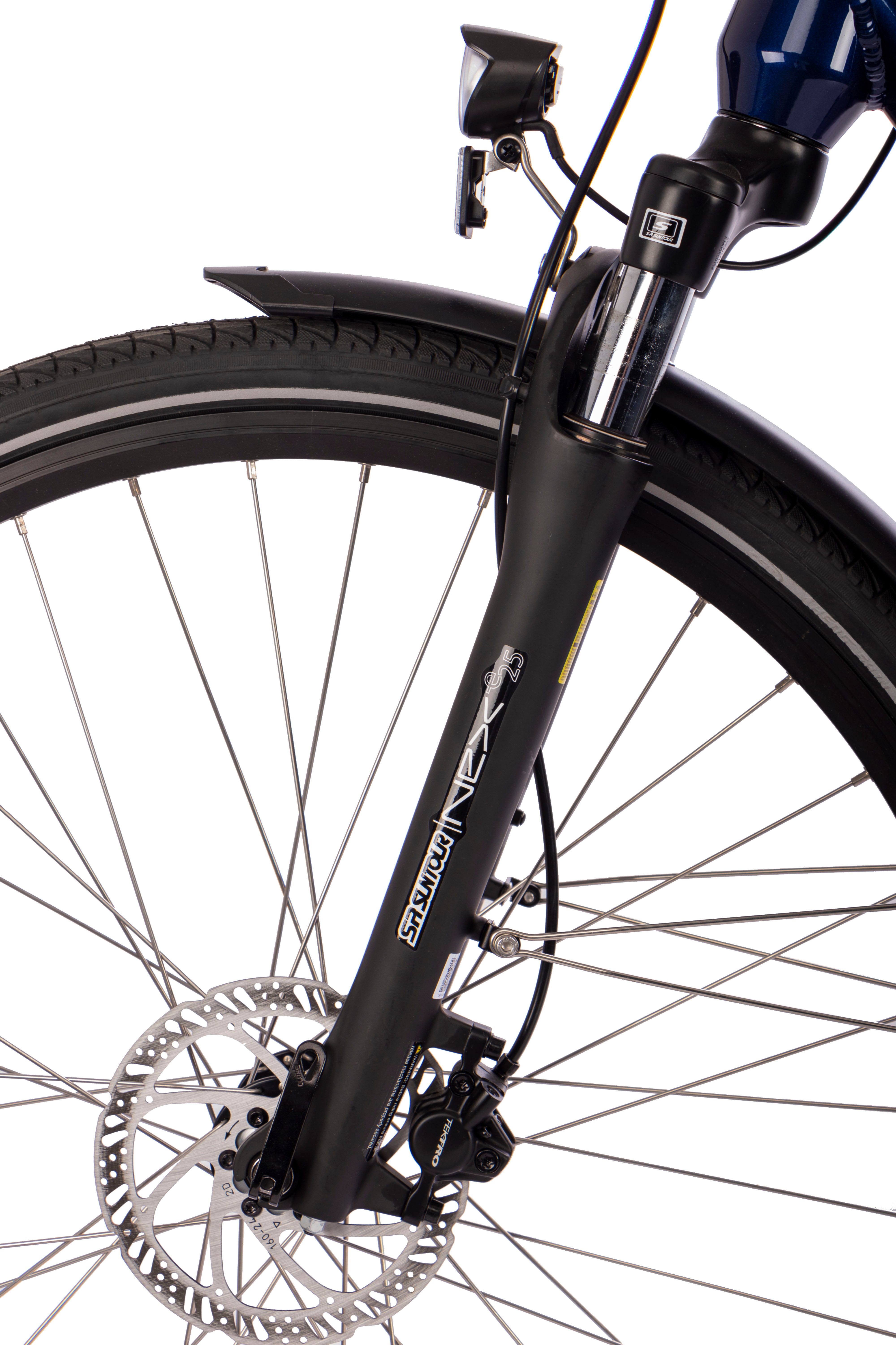 SAXONETTE E-Bike Trekkingrad E-Bike Cityrad Deluxe Sport (Wave), 9 Gang Shimano Alivio Schaltwerk, Kettenschaltung, Mittelmotor, 418 Wh, (Packung), (mit integr. Akku), Elektrofahrrad für Damen u. Herren