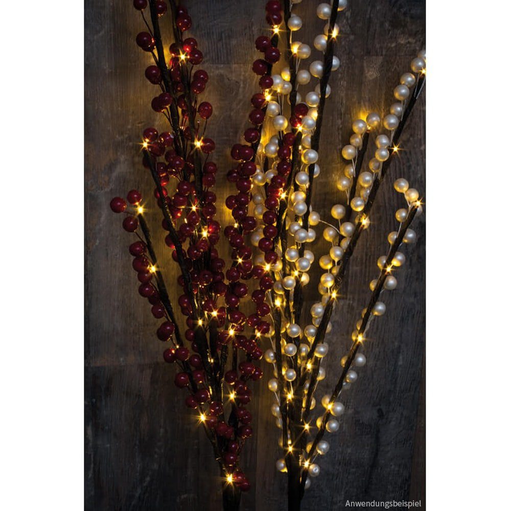 Zweige rote Dekozweige Kerzenhalter HOME formbar matches21 HOBBY & beleuchtete Beeren schwarz cm 110 LED
