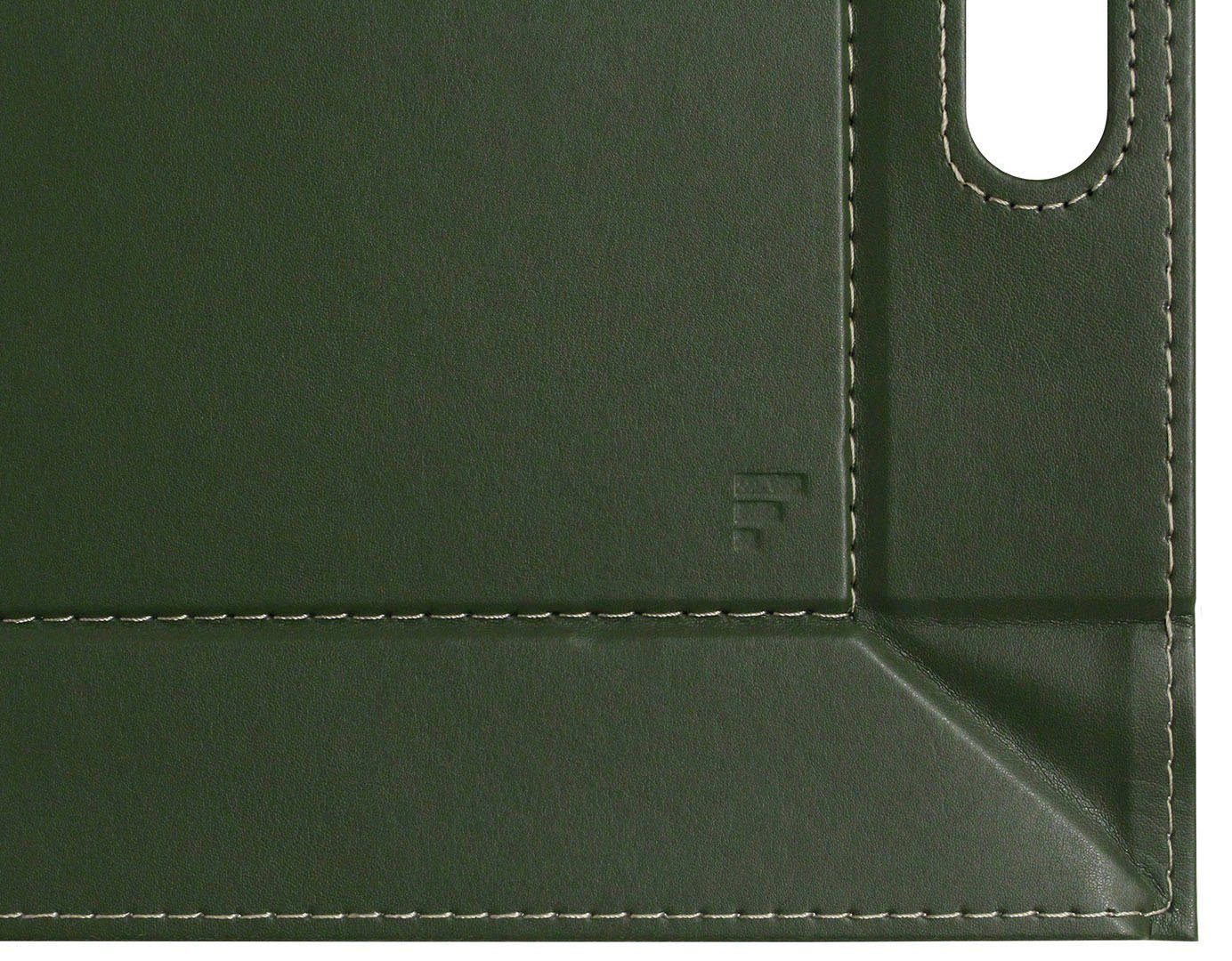 olivgrün 2-farbig freeform (1-tlg), Tablett, Kunstleder, Kunstleder,