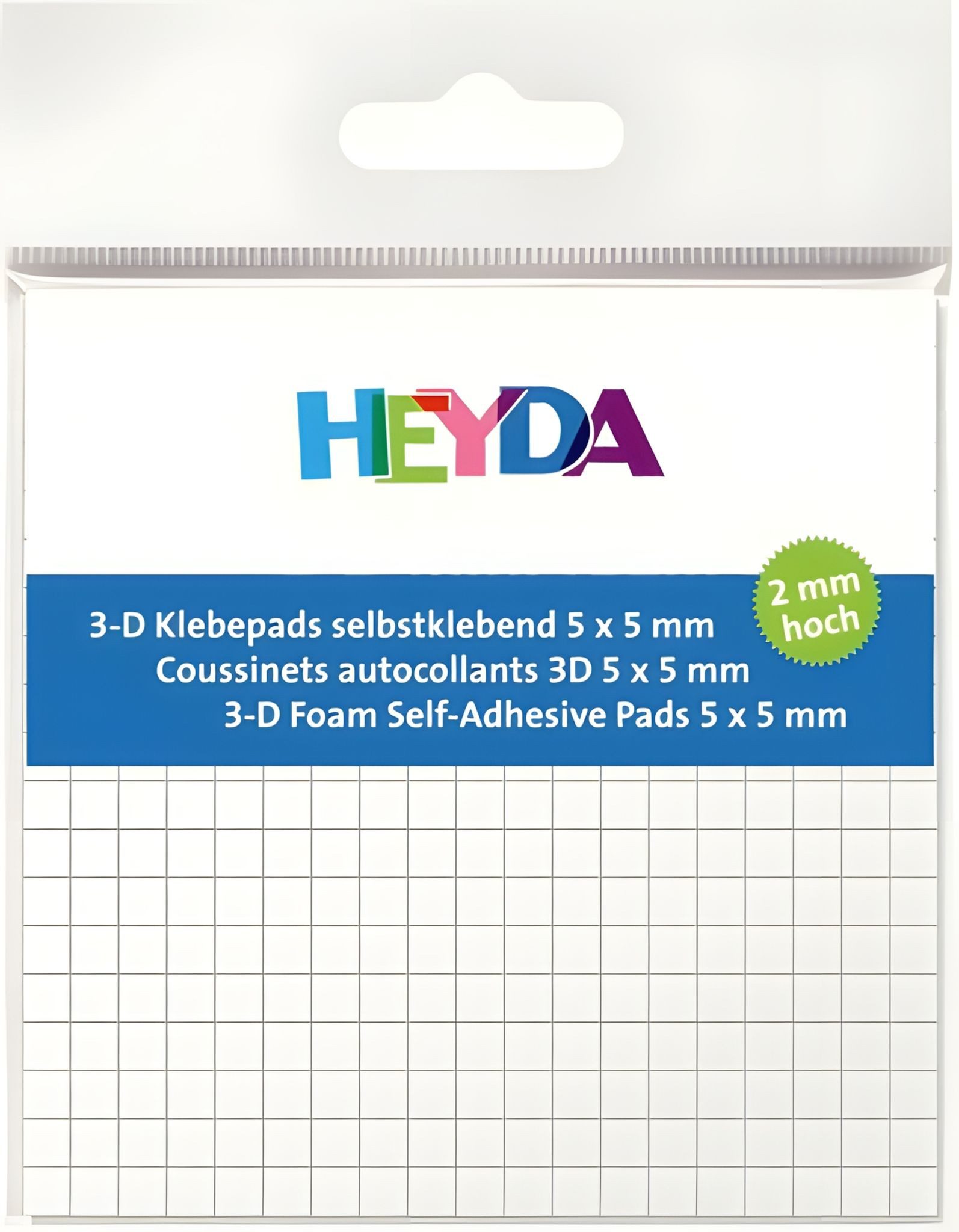 Heyda Klebepad HEYDA 204889002 3D-Klebepads 5 x5 x2 mm weiss