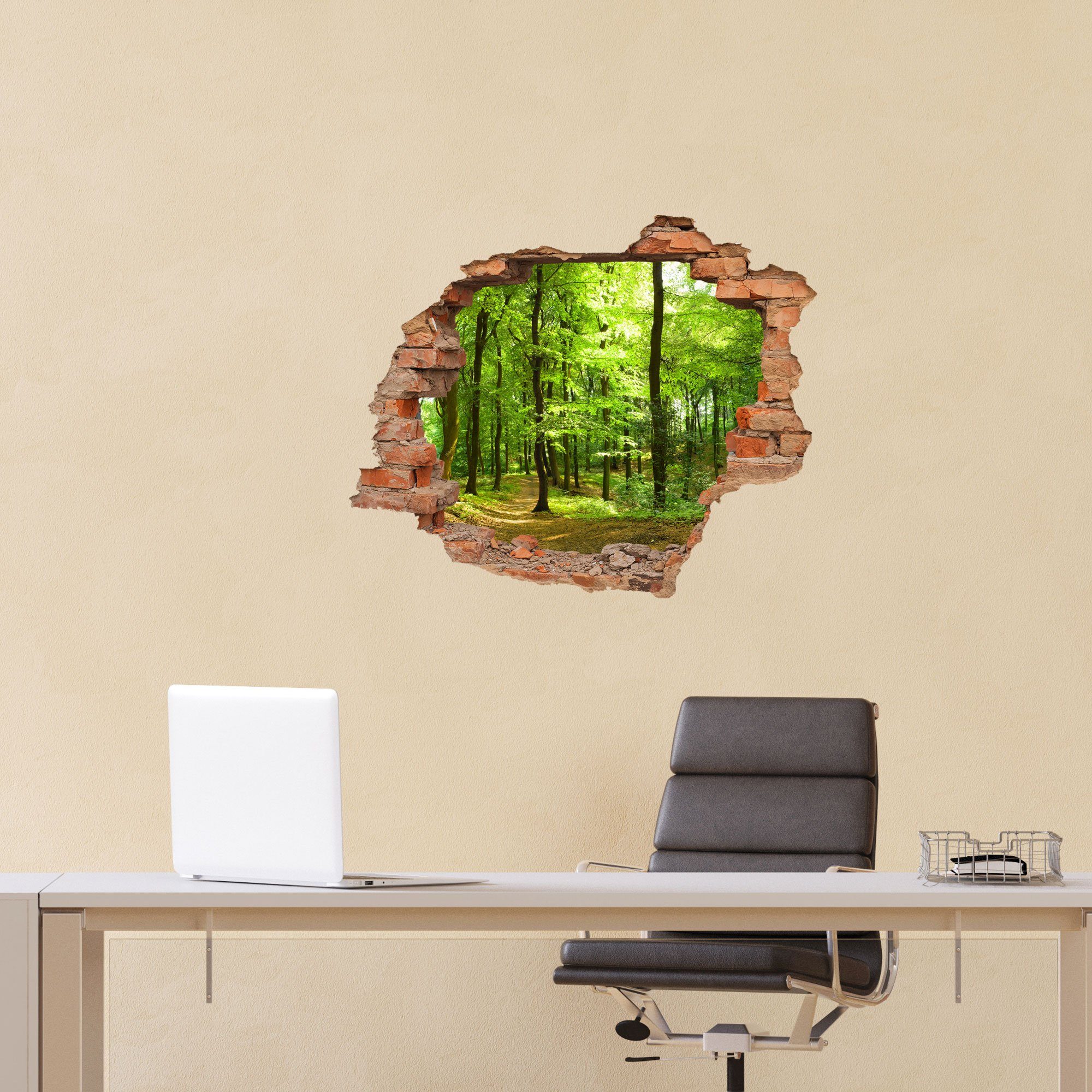 WallSpirit Wandtattoo Wanddurchbruch "Wald", Selbstklebend, rückstandslos abziehbar – Bild 5 von 5