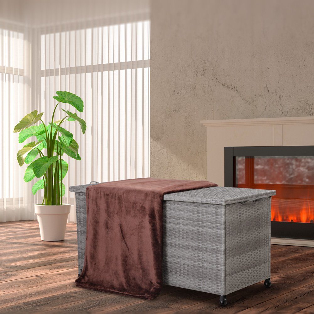 Casaria Auflagenbox, Innenplane, Rollen, Haltegriffe, Gasdruckfedern