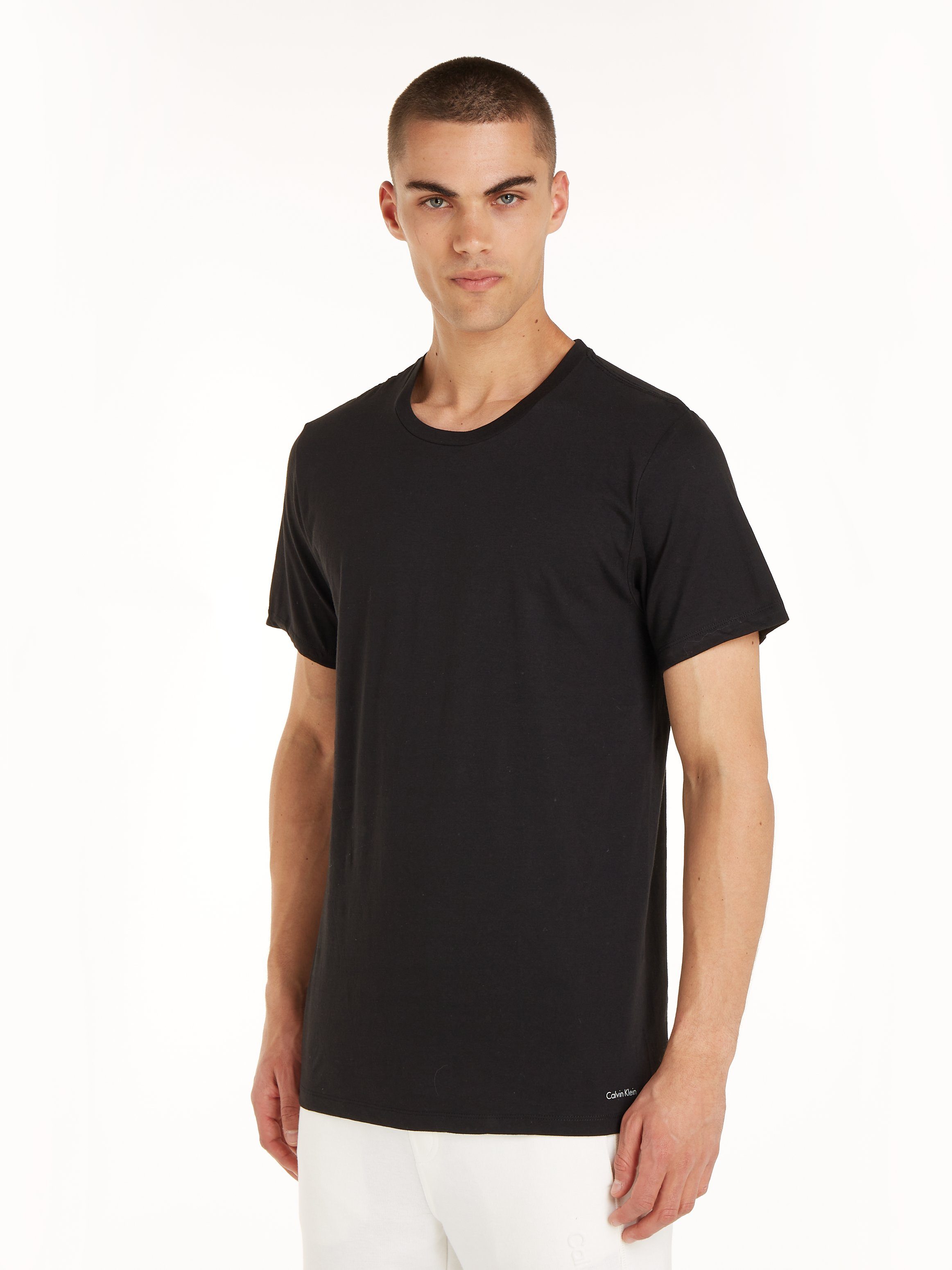 Calvin Klein Underwear T-Shirt uni (3er-Pack) grau-meliert, schwarz, weiß