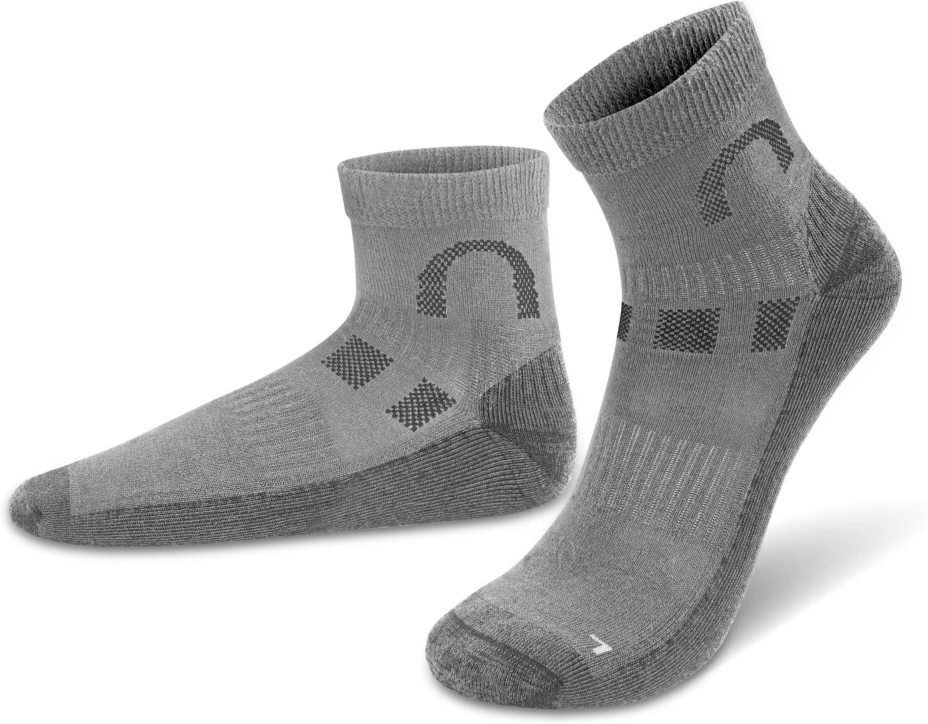 normani Laufsocken 2 Paar Merino-Kurzschaftsocken Grau hochwertige (2 Paar) Merinowolle Lismore