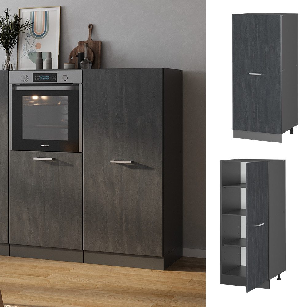 Vicco Hochschrank R-Line, Schwarz Beton/Anthrazit, 60 günstig online kaufen