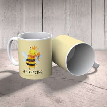 Mr. & Mrs. Panda Kinderbecher Biene König - Gelb Pastell - Geschenk, Bruchfeste Tasse, Kunststoffge, Kunststoff, Bruchfest