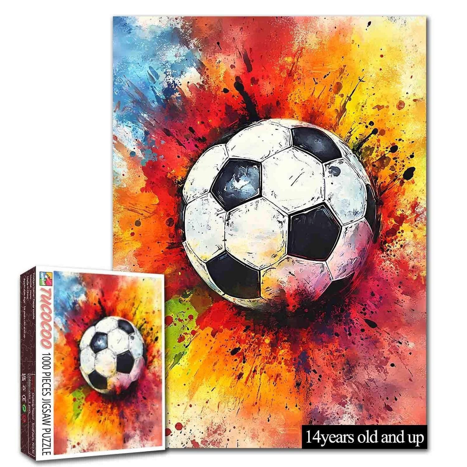LuxusKollektion Puzzle Puzzle Fußball Aquarell 1000 Teile, Puzzleteile