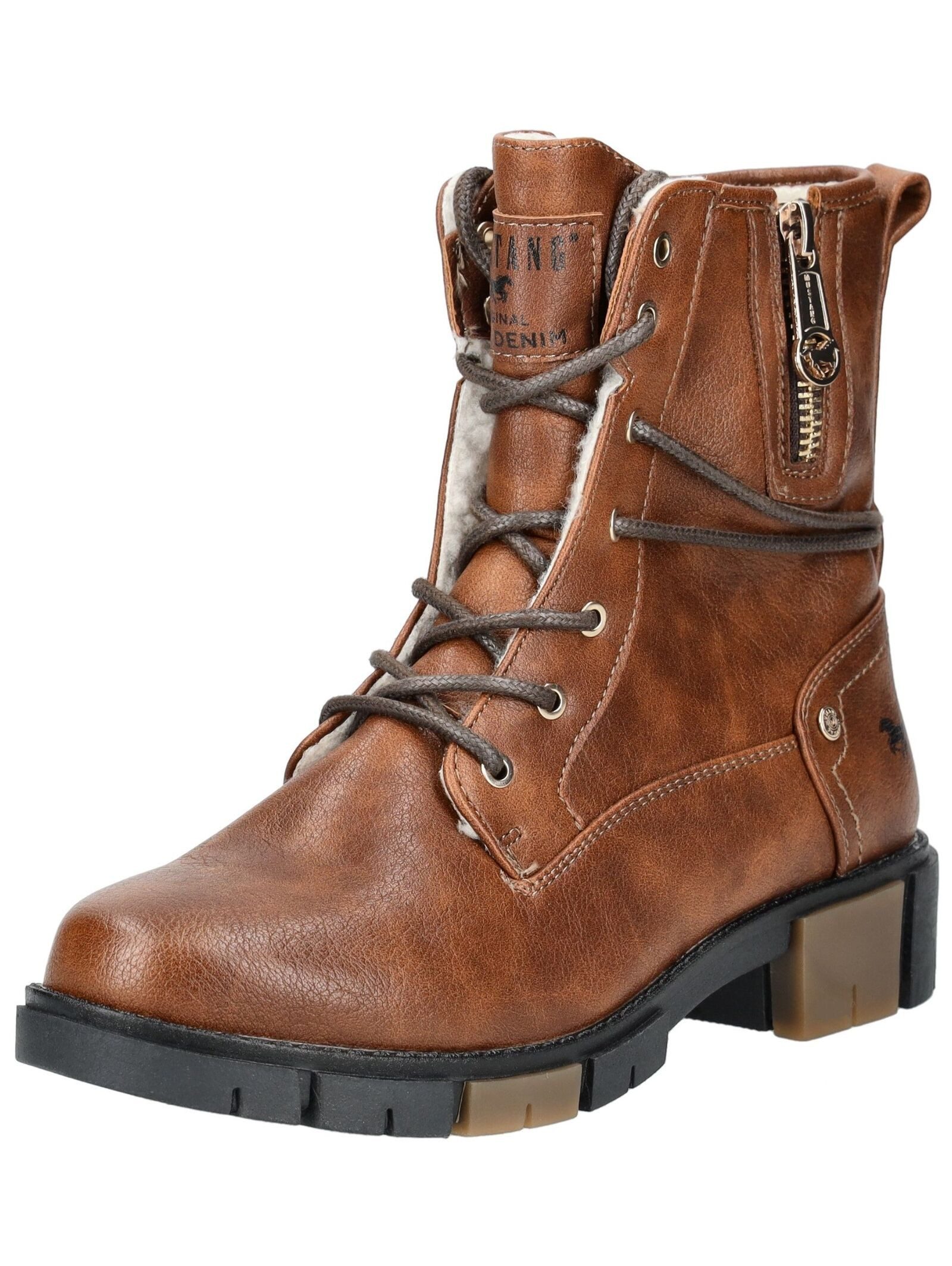 MUSTANG Stiefelette Lederimitat/Textil Schnürstiefelette günstig online kaufen