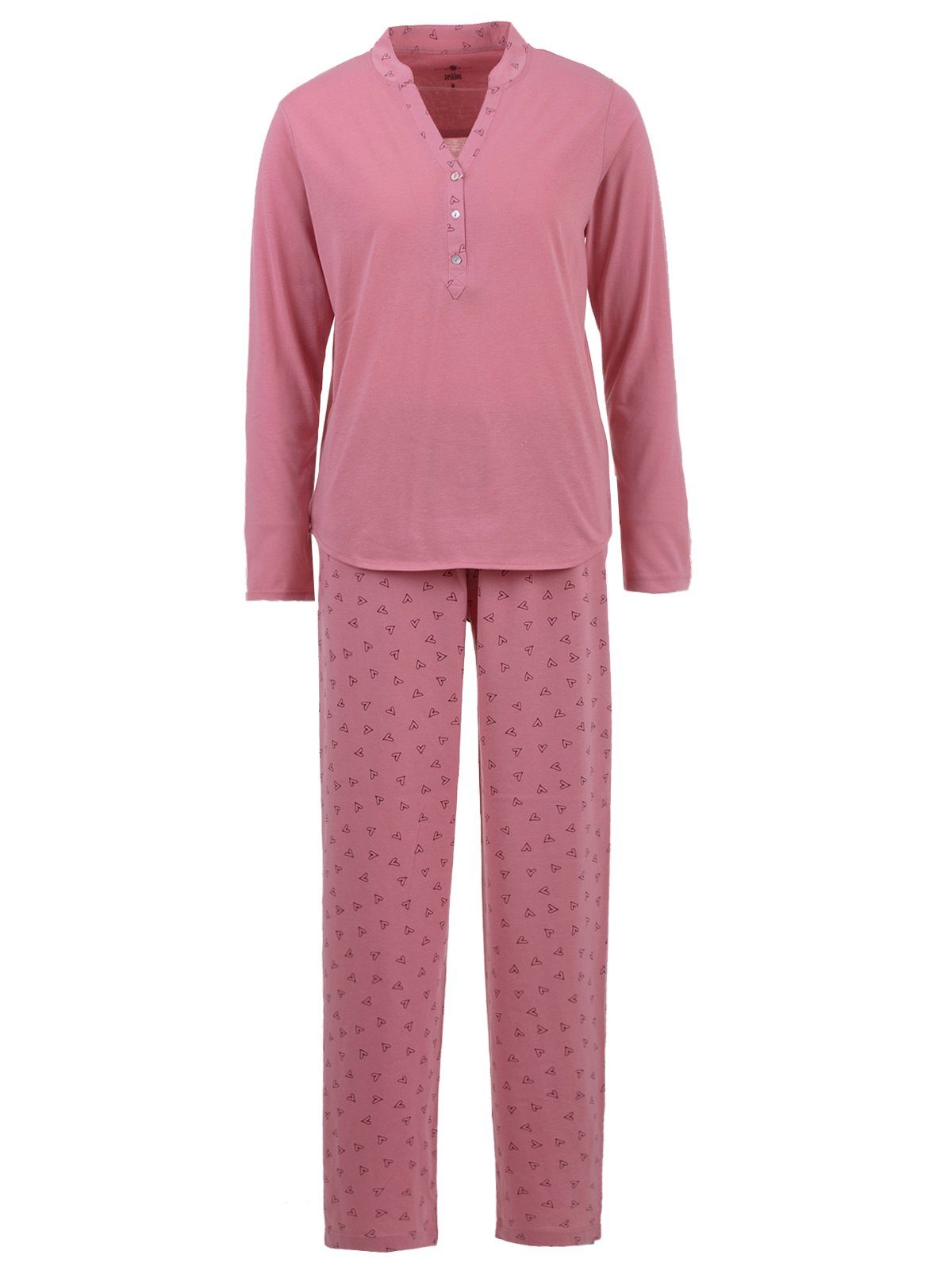zeitlos Schlafanzug Pyjama Set Langarm - Ginko Herz günstig online kaufen