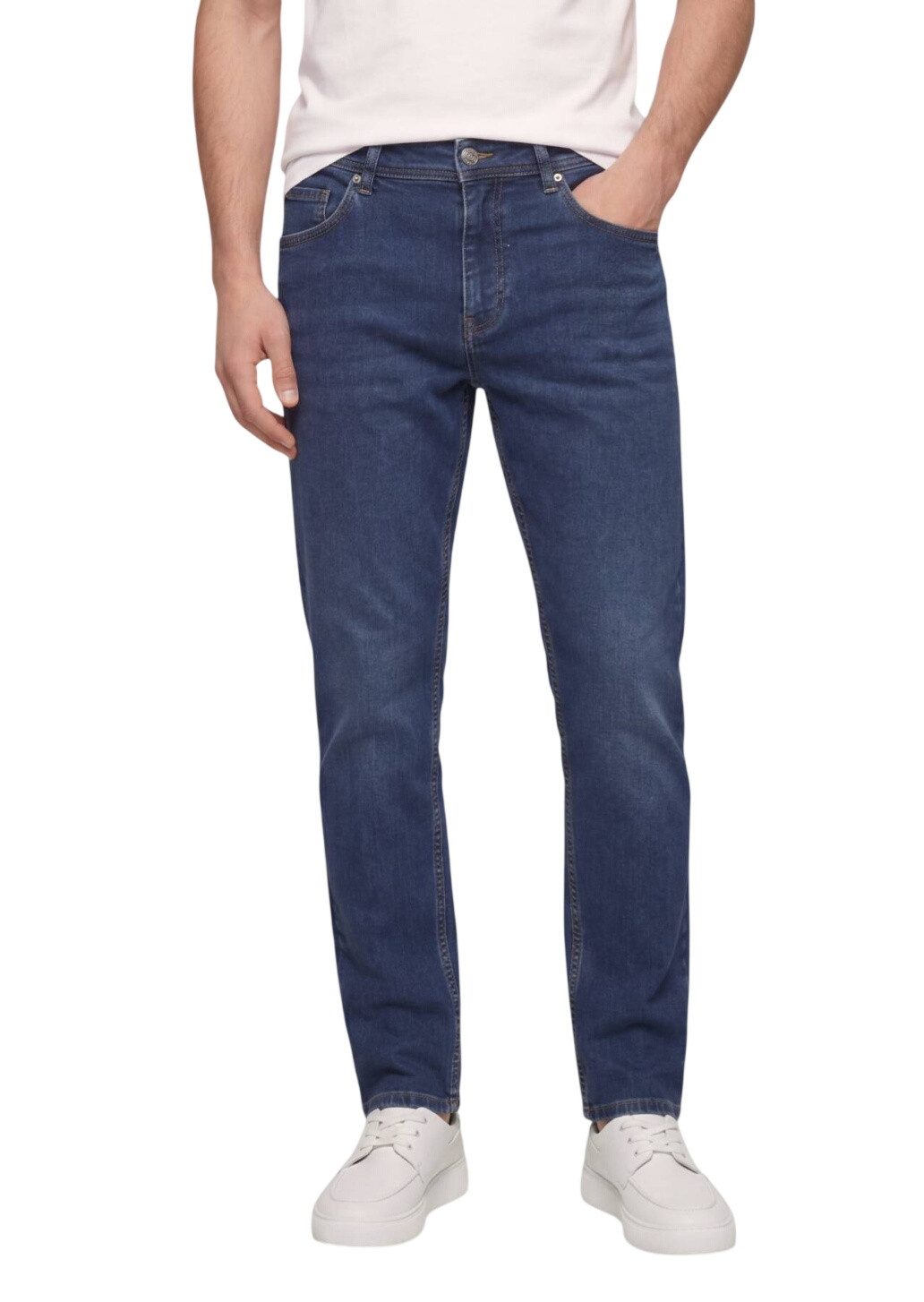 RAMSEY Jeanslatzhose Indigo Slim Fit Denim Baumwollhose