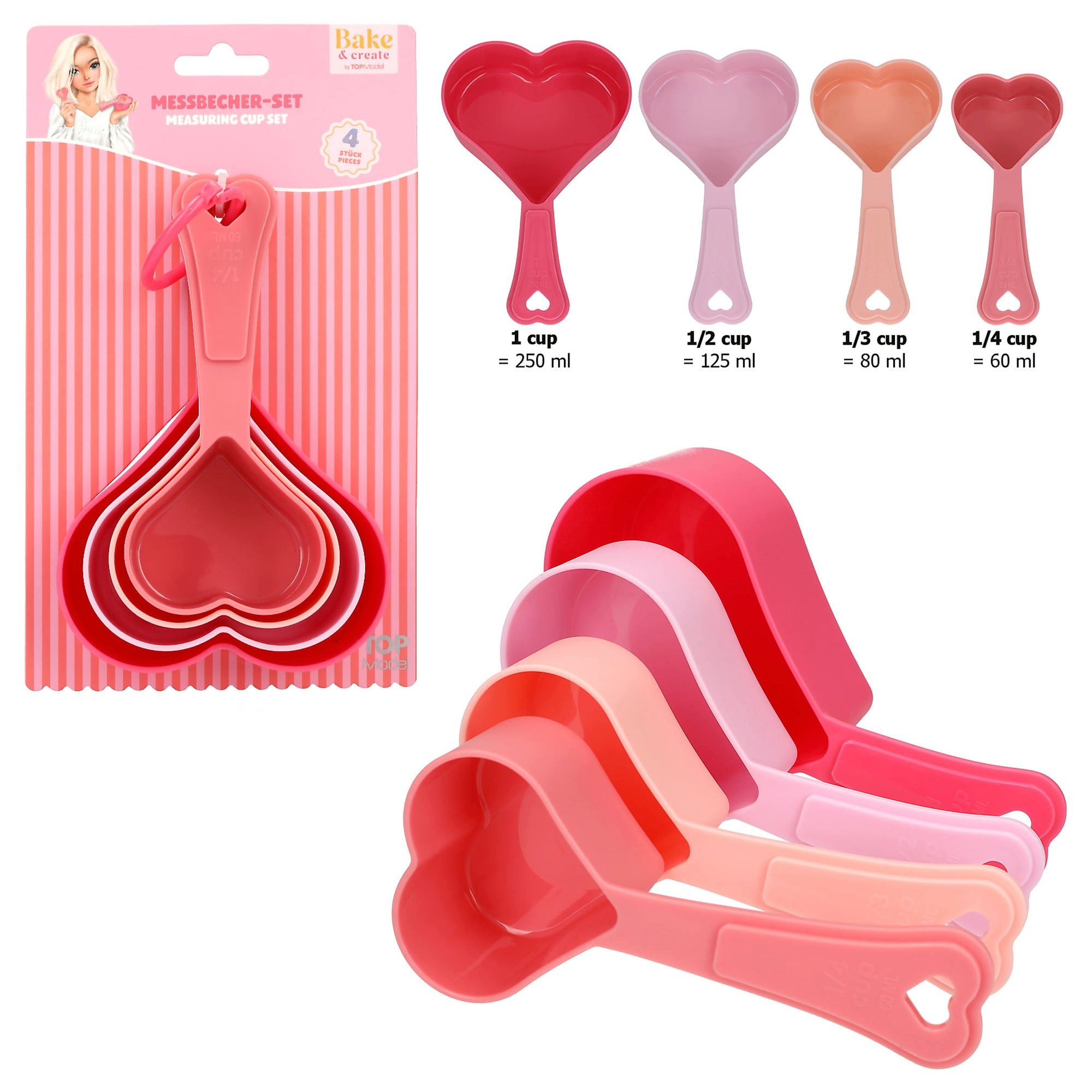 Depesche Spiel TOPModel Messbecher Set Herzen BAKE and CREATE