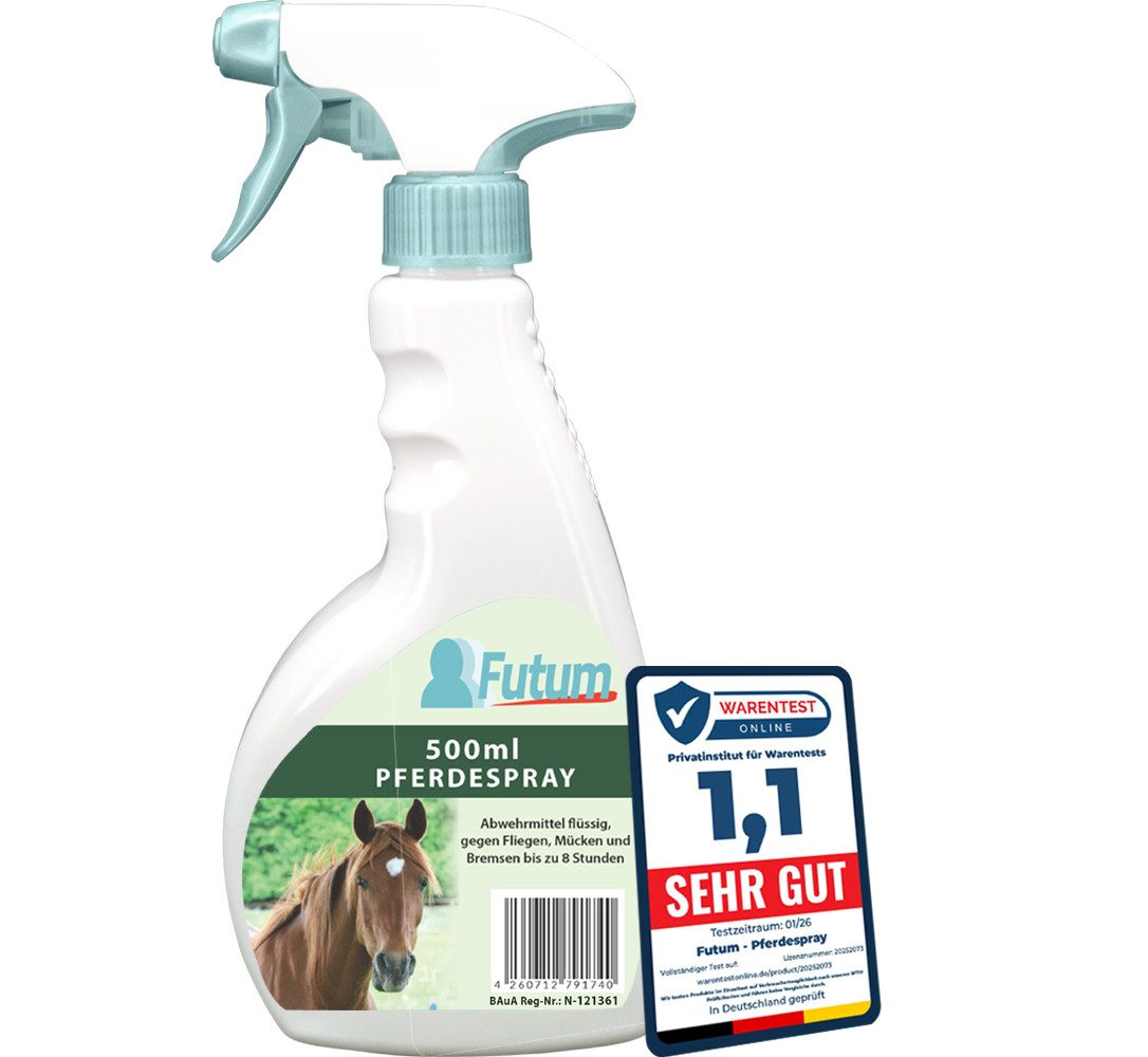 FUTUM Insektenspray Pferde Spray Fliegen Spray Insekten Bekämpfung, 1-St., Hält Insekten bis zu 8 Std fern, Made in Germany