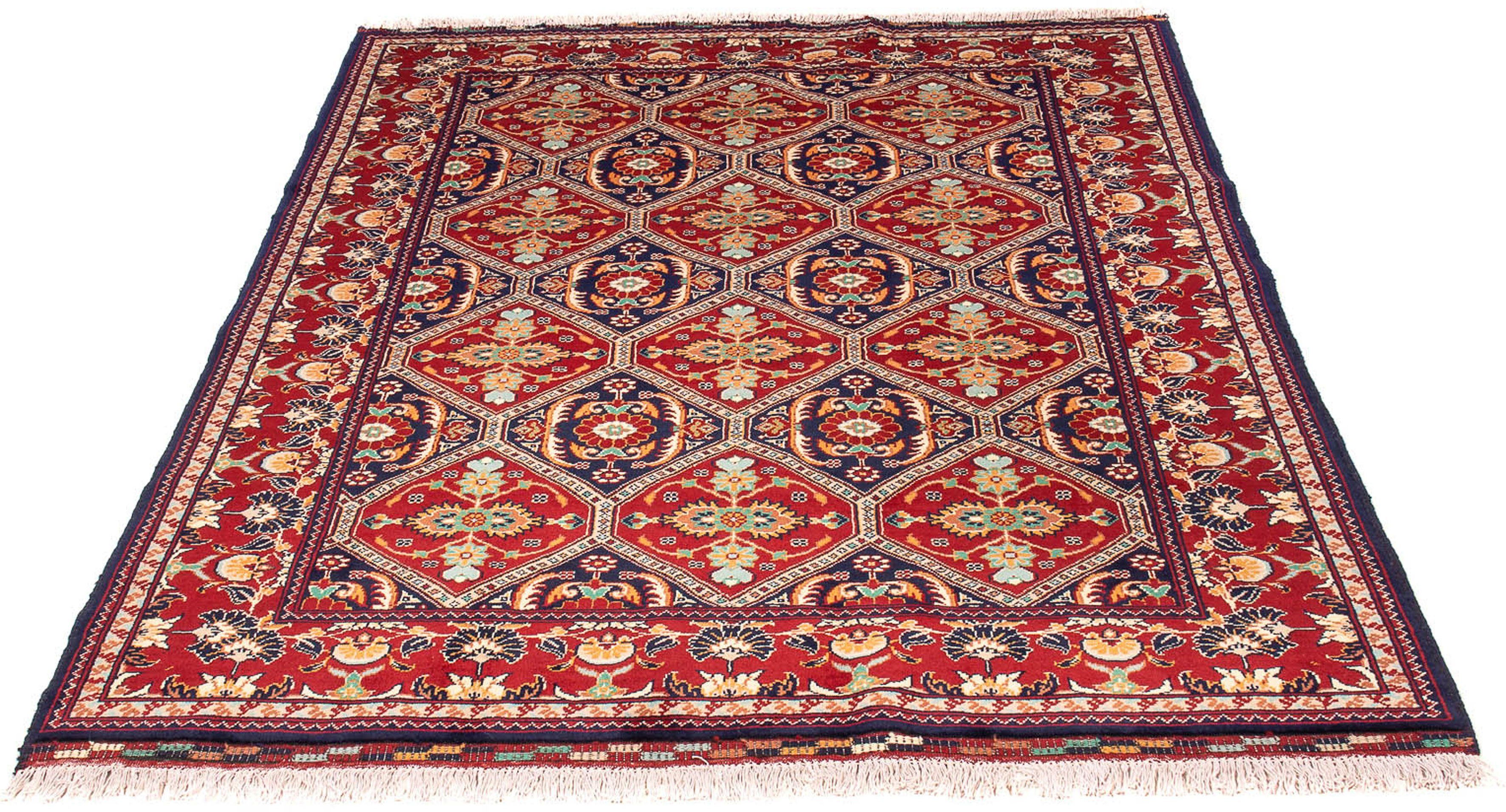 Orientteppich Afghan - 204 x 146 cm - dunkelrot, morgenland, rechteckig, Höhe: 7 mm, Wohnzimmer, Handgeknüpft, Einzelstück mit Zertifikat