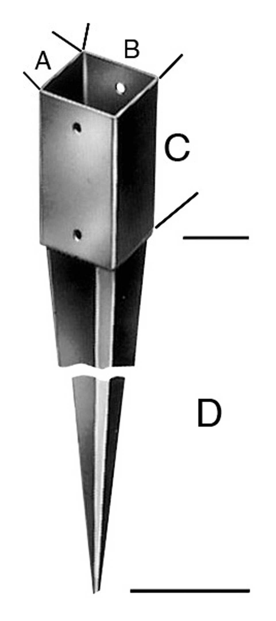 Hanseatischer Drahthandel Einschlag-Bodenhülse, Feuerverzinkt 71 x 900 mm Stärke 1,8 mm