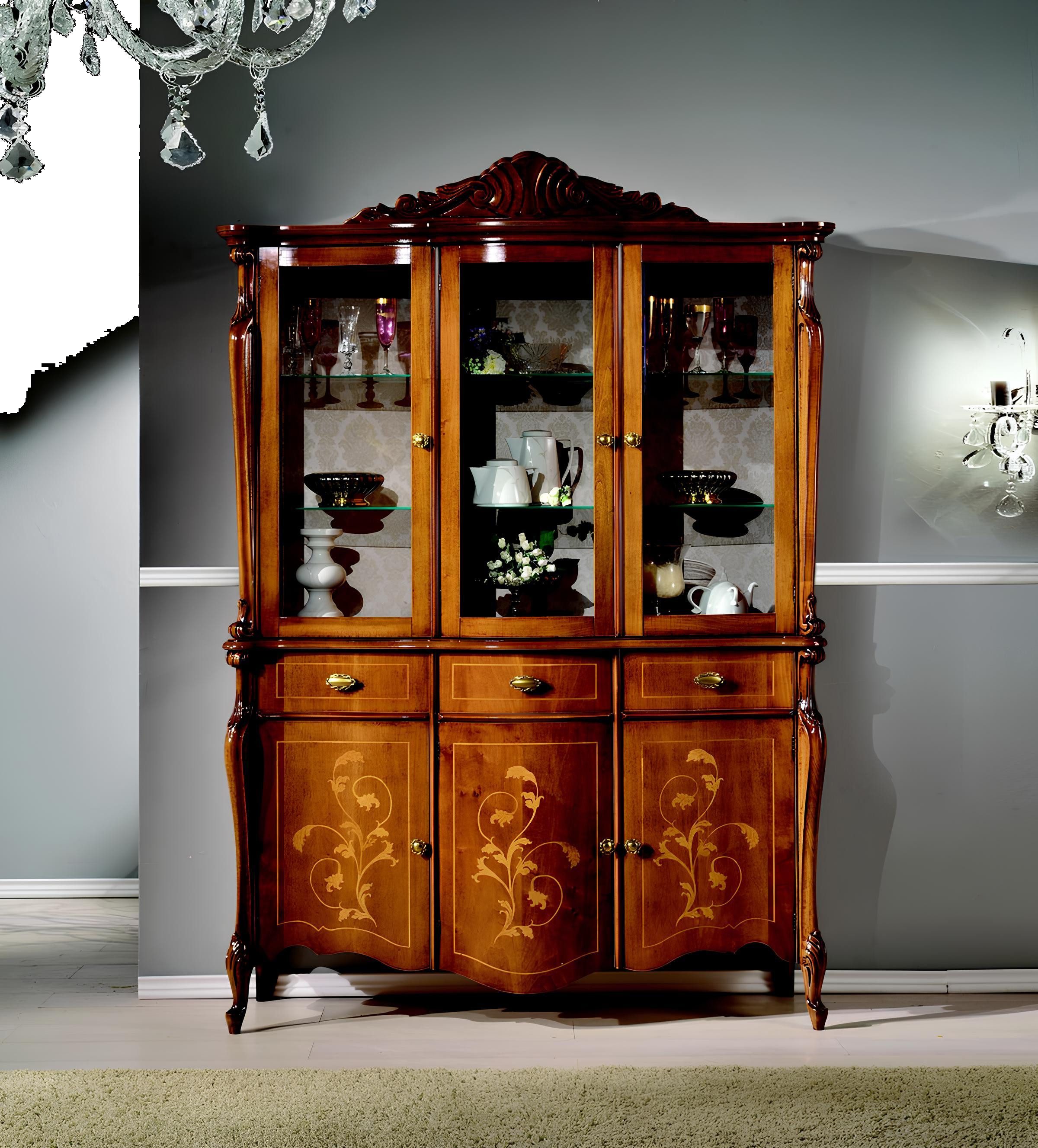 Xlmoebel Vitrine Luxuriöser Holzschrank im italienischen Design mit edler Anrichte (Anrichte-5465) Hergestellt in Europa