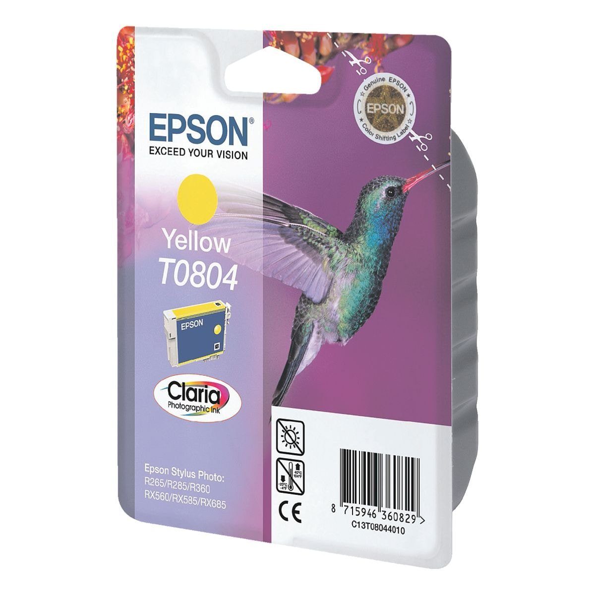 Epson T080440 Tintenpatrone (Original Druckerpatrone, gelb)