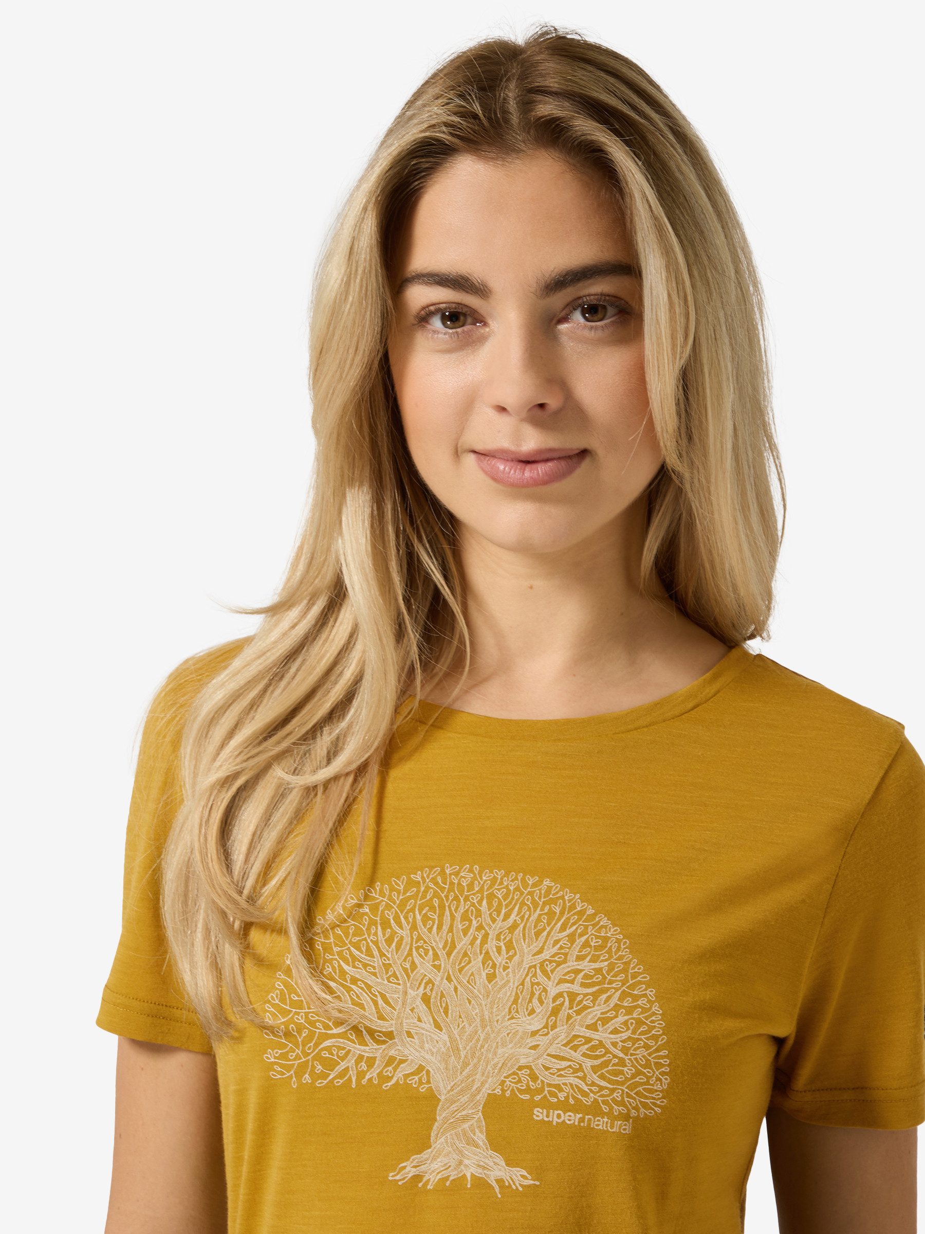 SUPER.NATURAL Print-Shirt Merino T-Shirt W TREE OF KNOWLEDGE TEE geruchshemmender Merino-Materialmix
