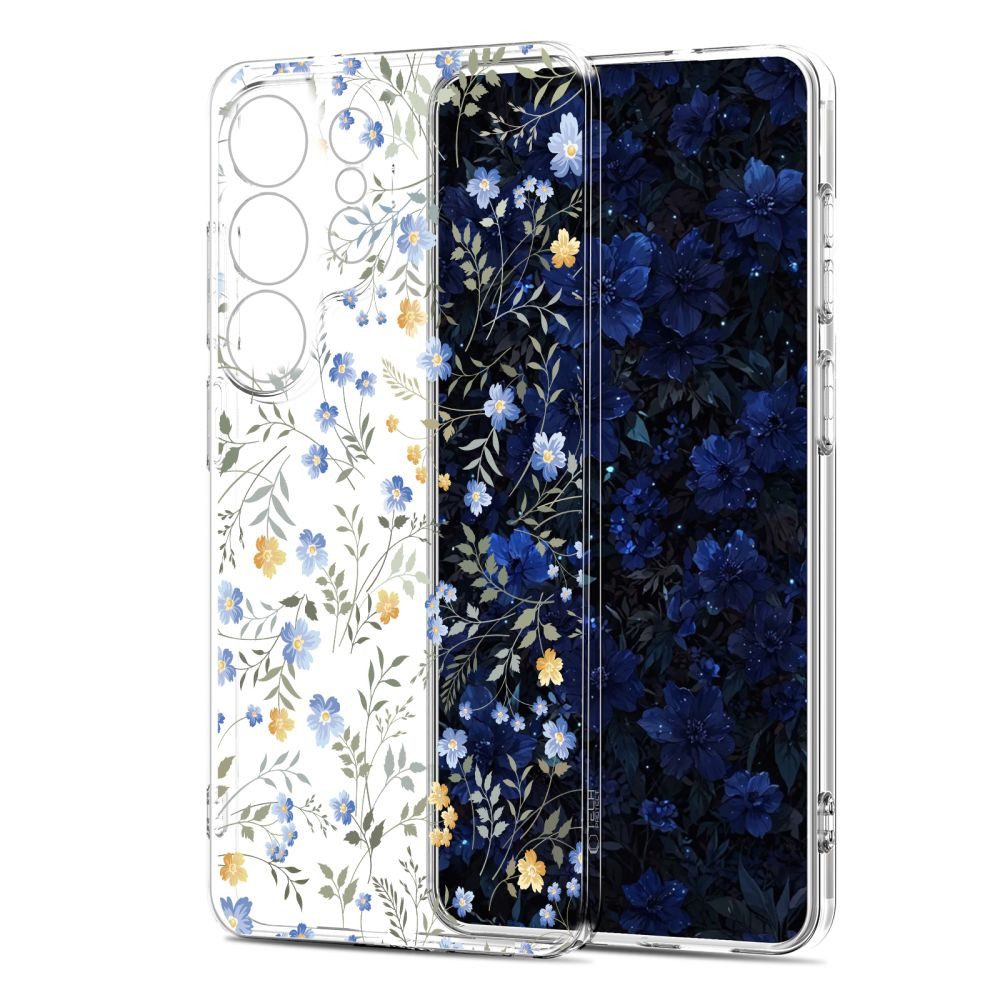 TECH PROTECT Handyhülle Schutzhülle Blumenmuster Smartphonehülle, transparent, Blumenmotiv, TPU, erhöhte Ränder