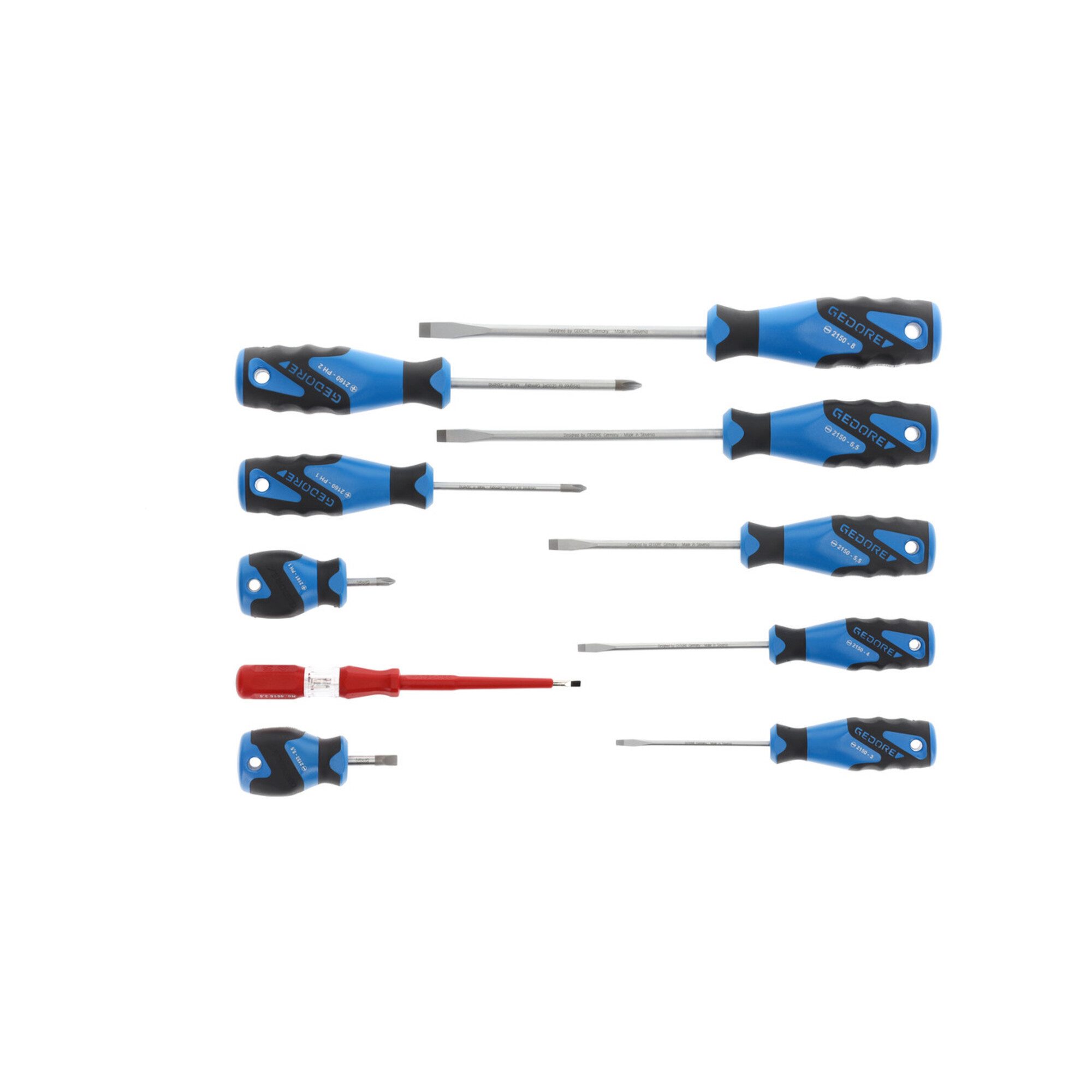 Gedore Schraubendreher Gedore 2150-2160 PH-010 3K-Schraubendreher-Satz 10-teilig IS 3-8 PH 1-