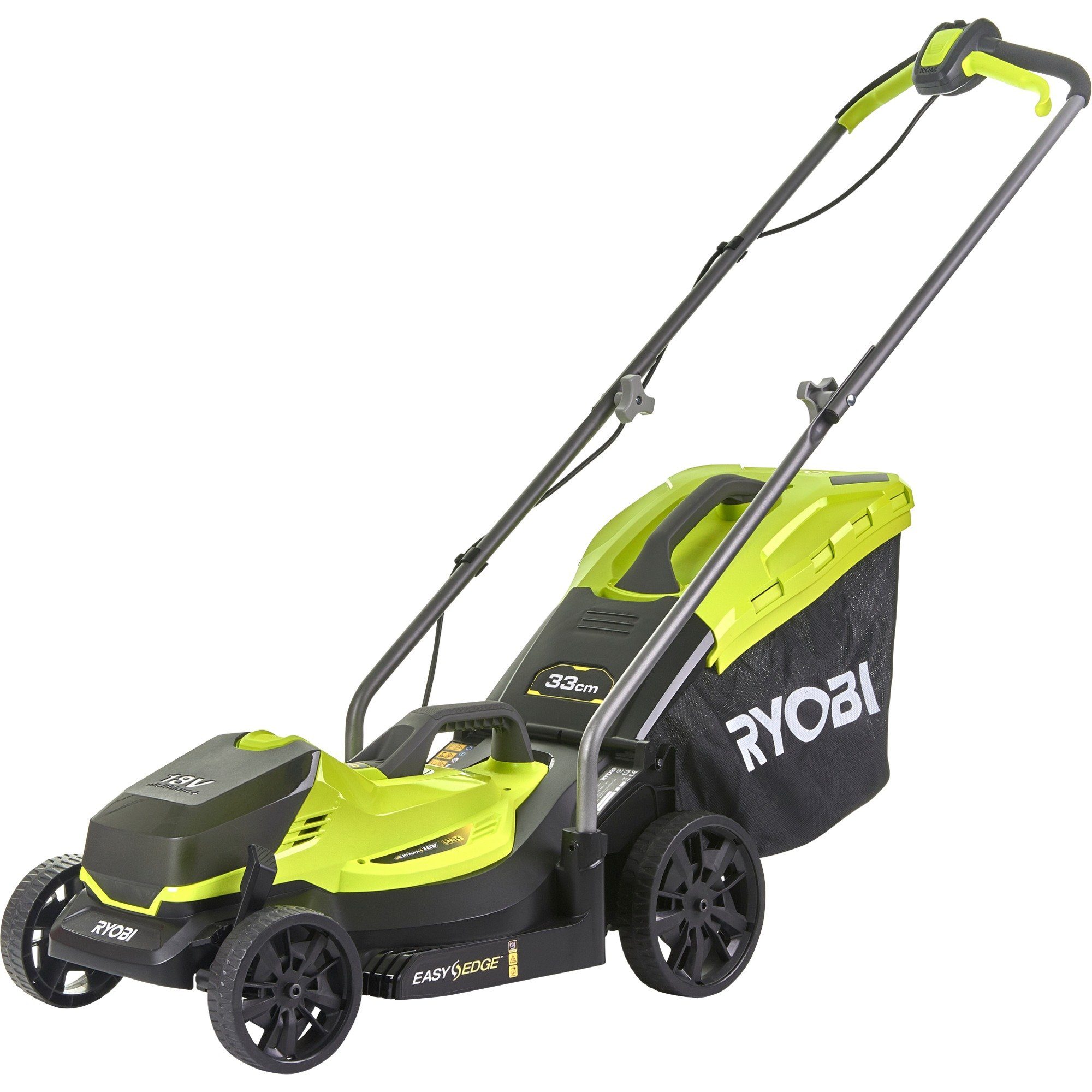 Ryobi Akkurasenmäher Ryobi ONE+ Akku-Rasenmäher RLM18X33B40, 18Volt, 33 cm Schnittbreite, (Li-Ionen Akku 4,0Ah)