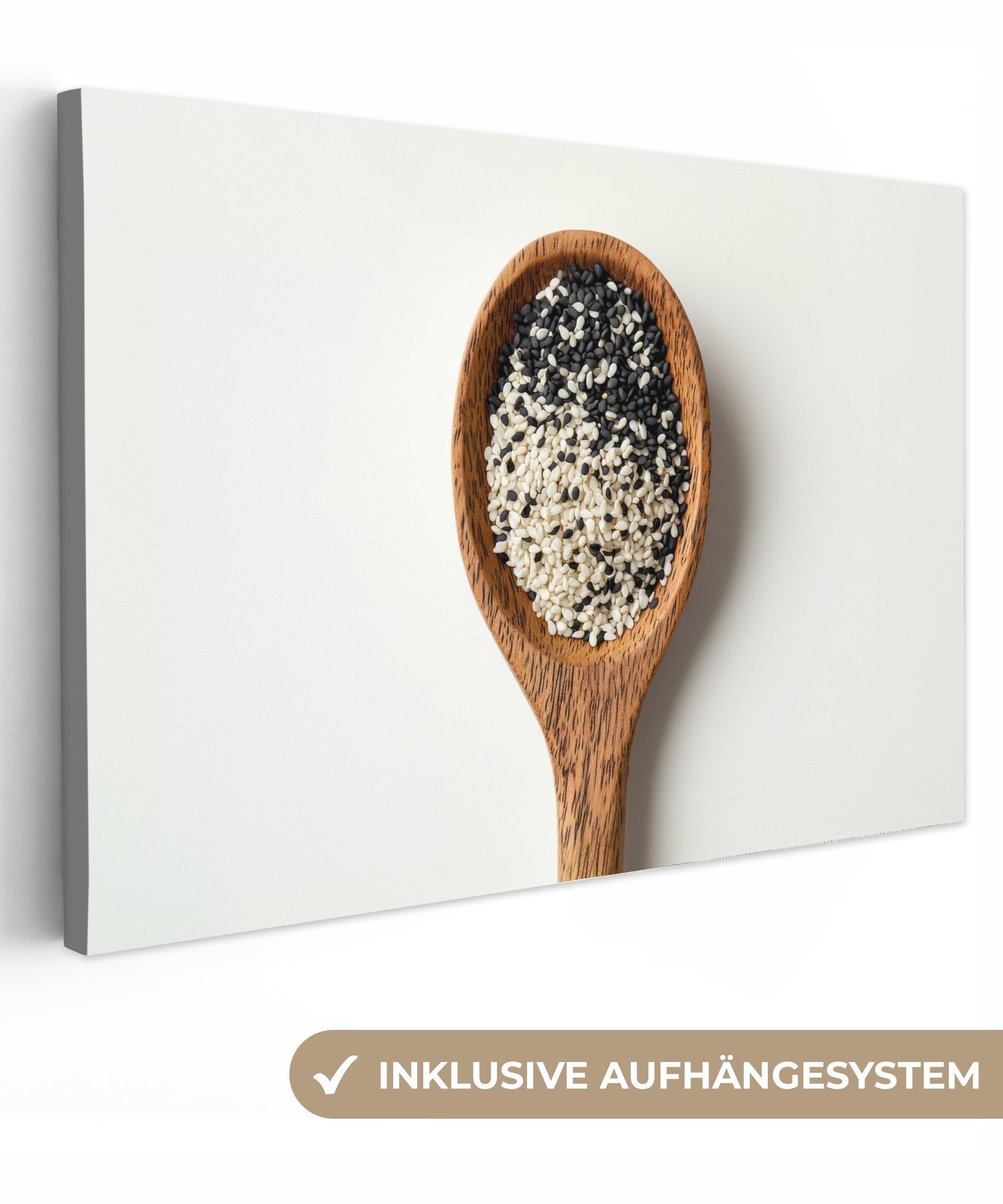 OneMillionCanvasses® Leinwandbild Löffel - Sesam - günstig online kaufen