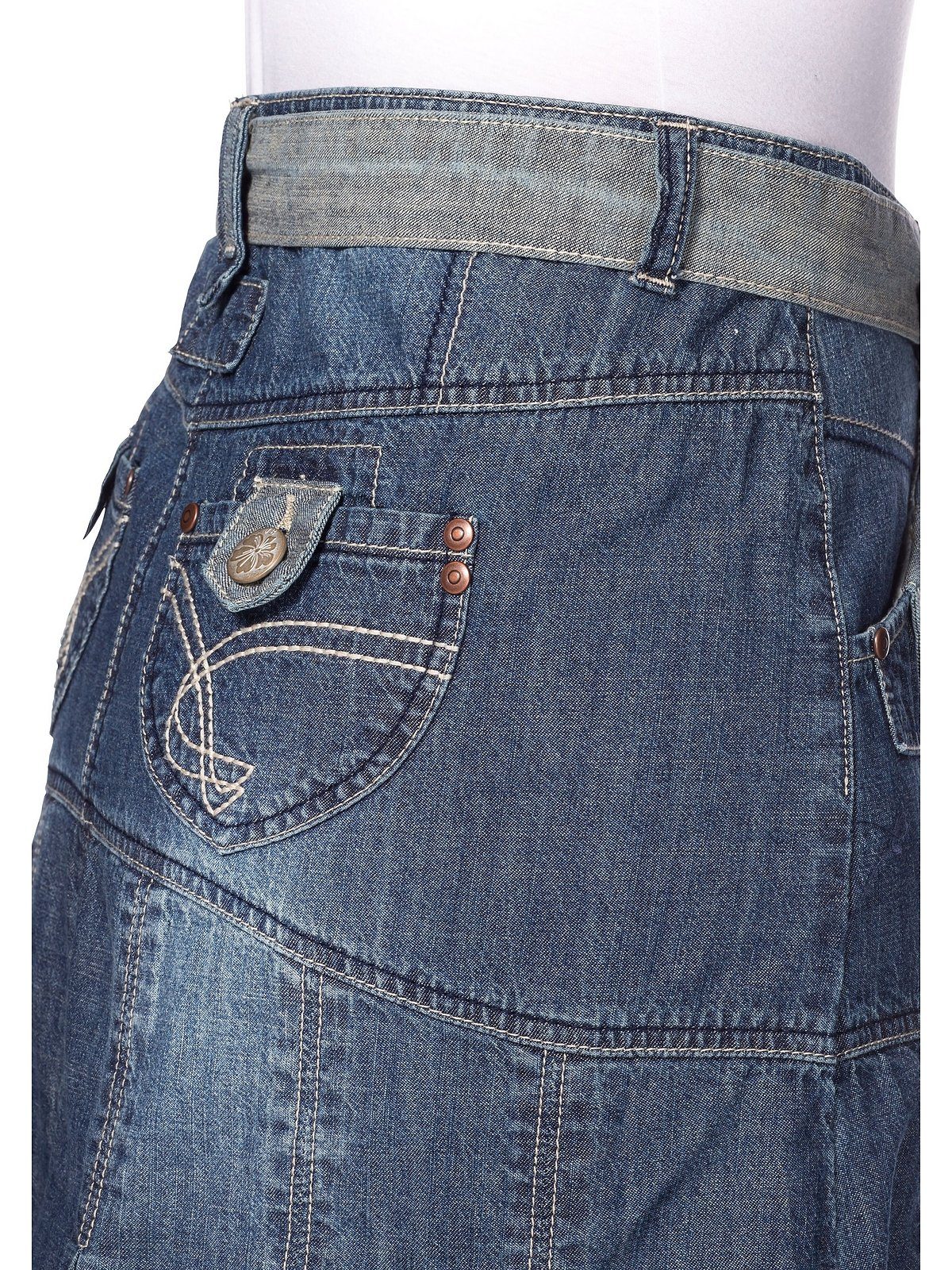 sheego by Joe Browns Jeansrock Große Größen Saumabschluss hell abgesetzt