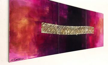 WandbilderXXL Gemälde Purple Abyss 180 x 70 cm, Abstraktes Gemälde, handgemaltes Unikat